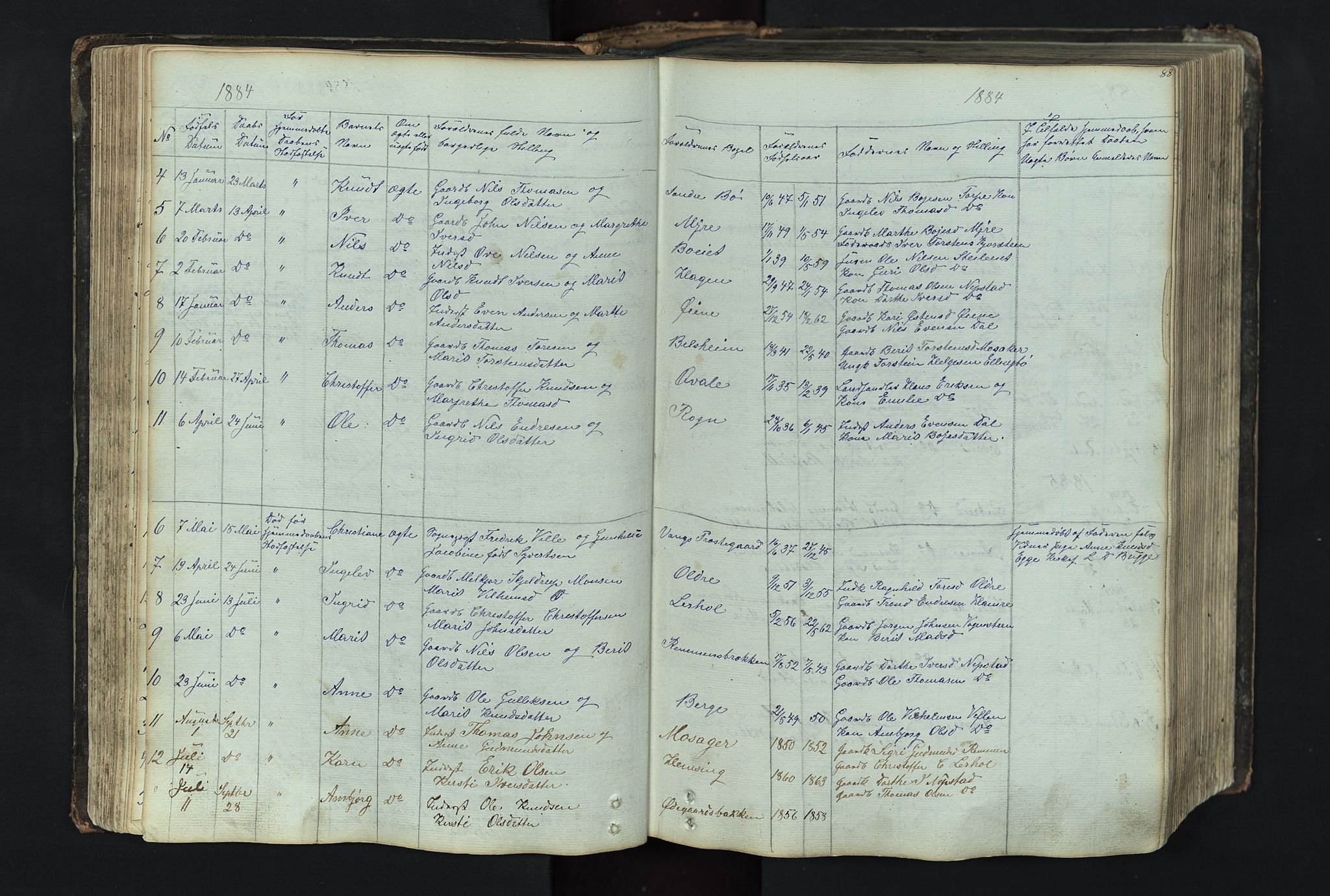 Vang prestekontor, Valdres, SAH/PREST-140/H/Hb/L0004: Parish register (copy) no. 4, 1835-1892, p. 88