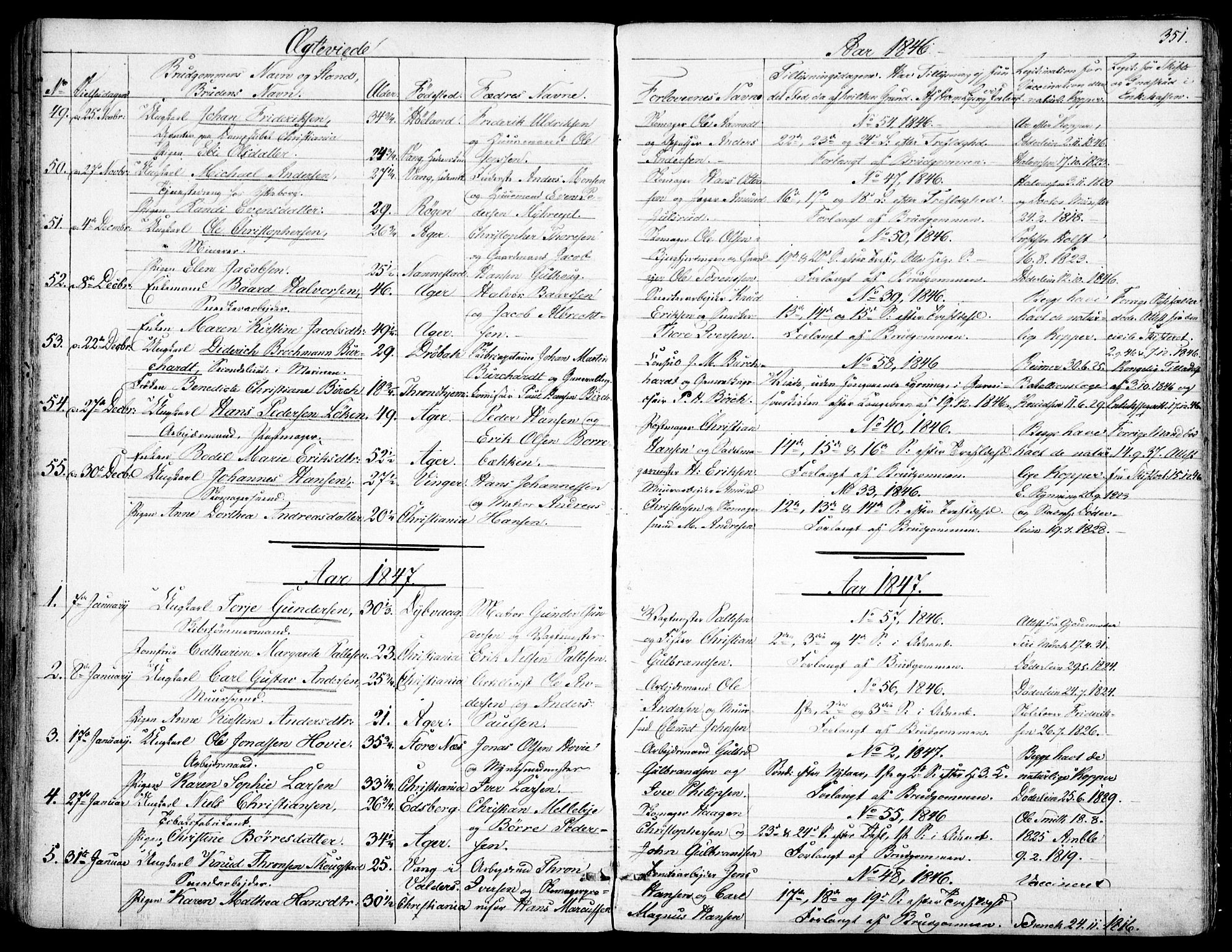 Garnisonsmenigheten Kirkebøker, SAO/A-10846/F/Fa/L0008: Parish register (official) no. 8, 1842-1859, p. 351