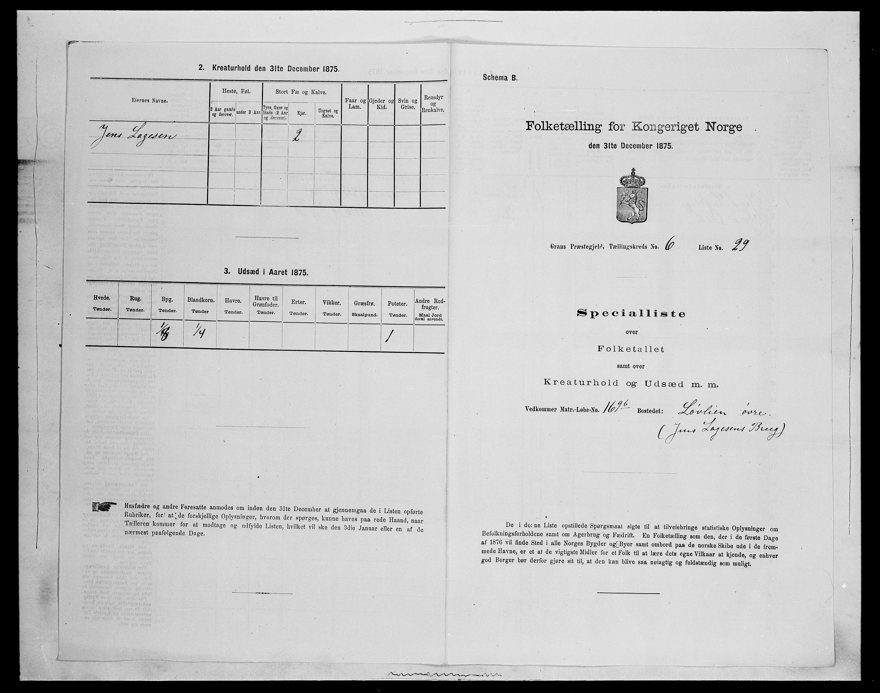 SAH, 1875 census for 0534P Gran, 1875, p. 1077