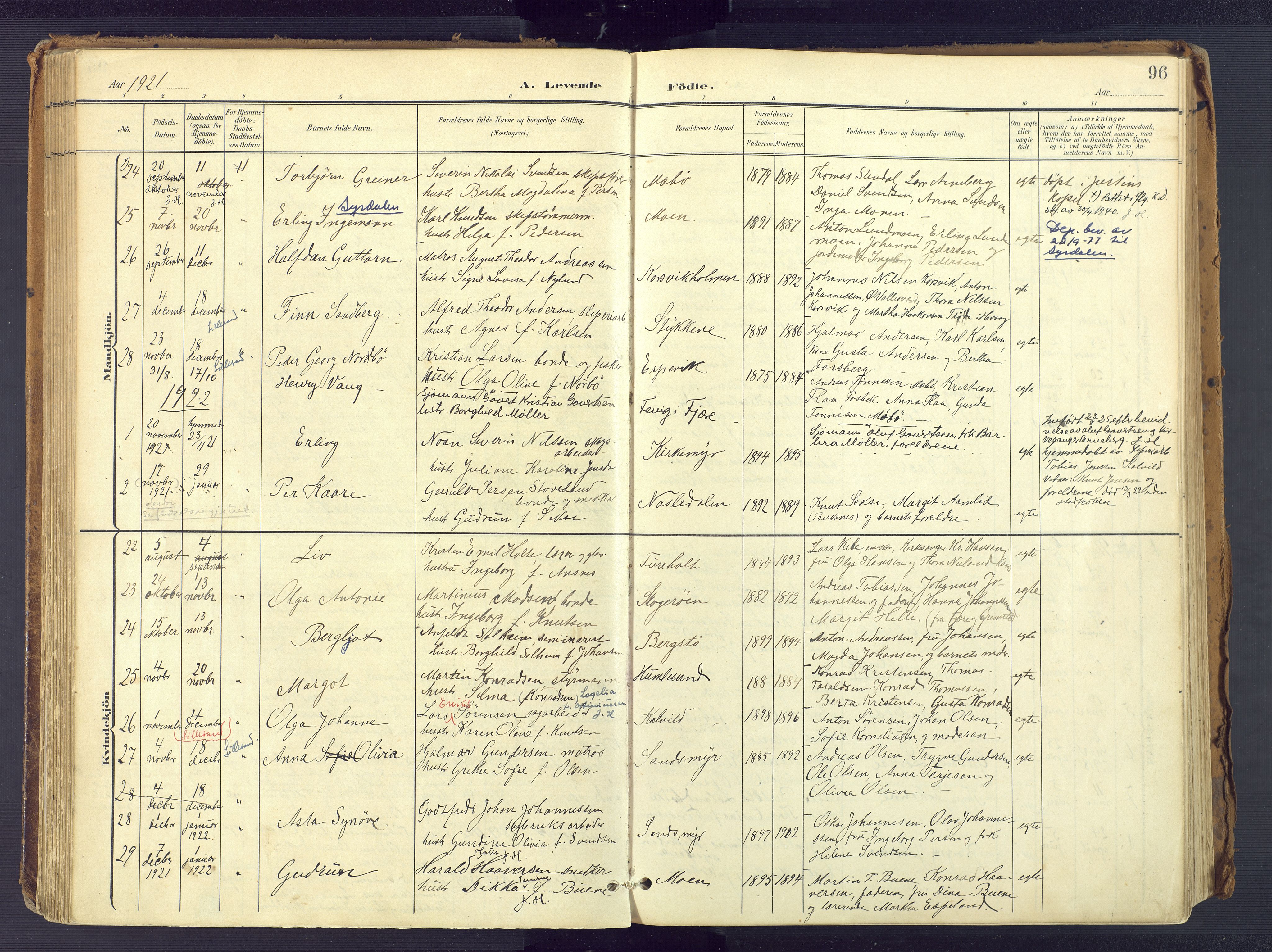 Vestre Moland sokneprestkontor, SAK/1111-0046/F/Fa/Fab/L0010: Parish register (official) no. A 10, 1900-1926, p. 96