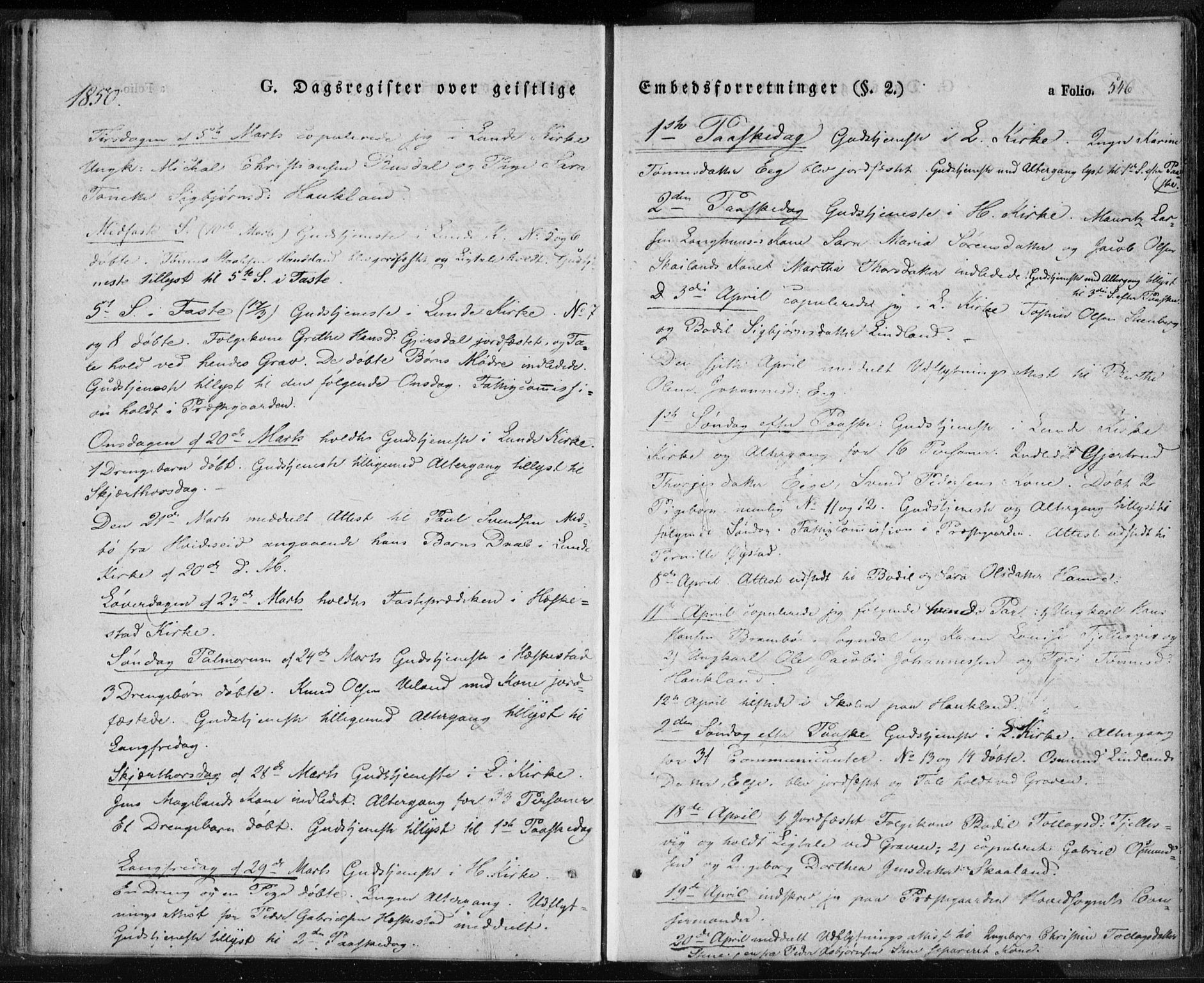 Lund sokneprestkontor, AV/SAST-A-101809/S06/L0008: Parish register (official) no. A 7.2, 1833-1854, p. 546