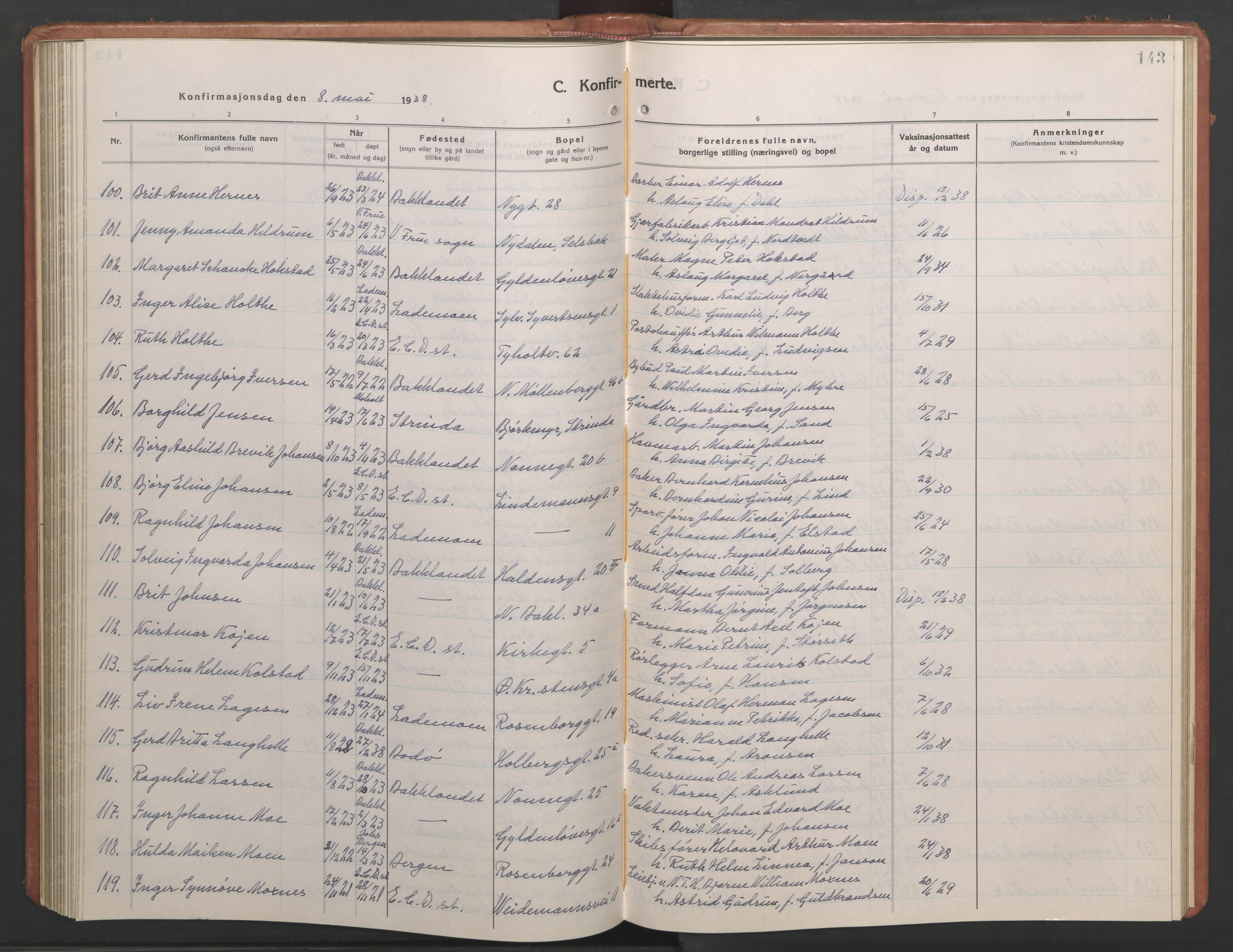 Ministerialprotokoller, klokkerbøker og fødselsregistre - Sør-Trøndelag, AV/SAT-A-1456/604/L0228: Parish register (copy) no. 604C11, 1928-1950, p. 143