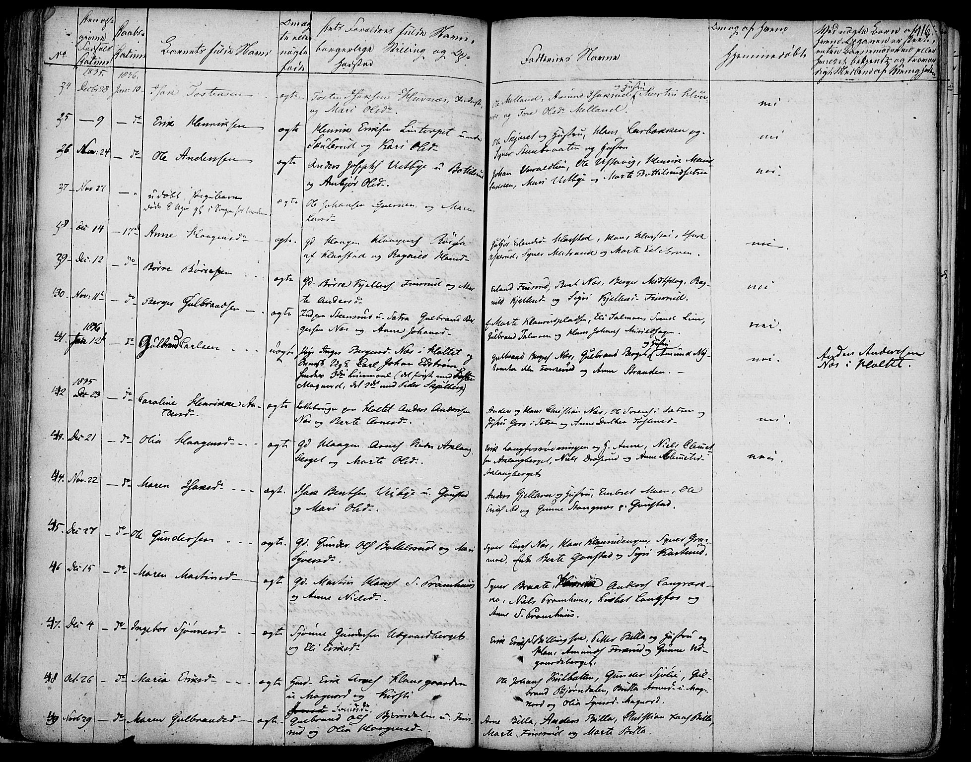 Vinger prestekontor, AV/SAH-PREST-024/H/Ha/Haa/L0007: Parish register (official) no. 7, 1826-1839, p. 116