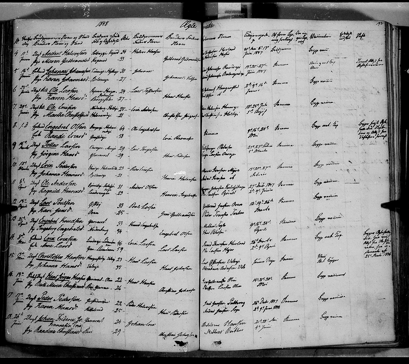 Jevnaker prestekontor, SAH/PREST-116/H/Ha/Haa/L0006: Parish register (official) no. 6, 1837-1857, p. 192