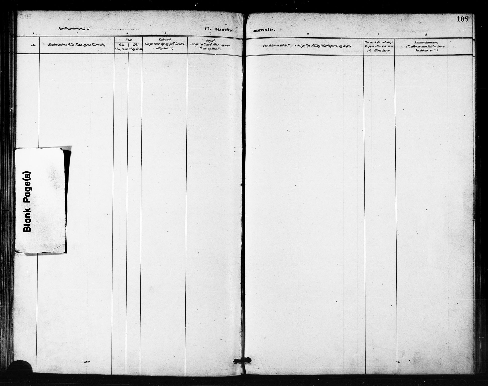 Måsøy sokneprestkontor, AV/SATØ-S-1348/H/Ha/L0007kirke: Parish register (official) no. 7, 1887-1899, p. 108