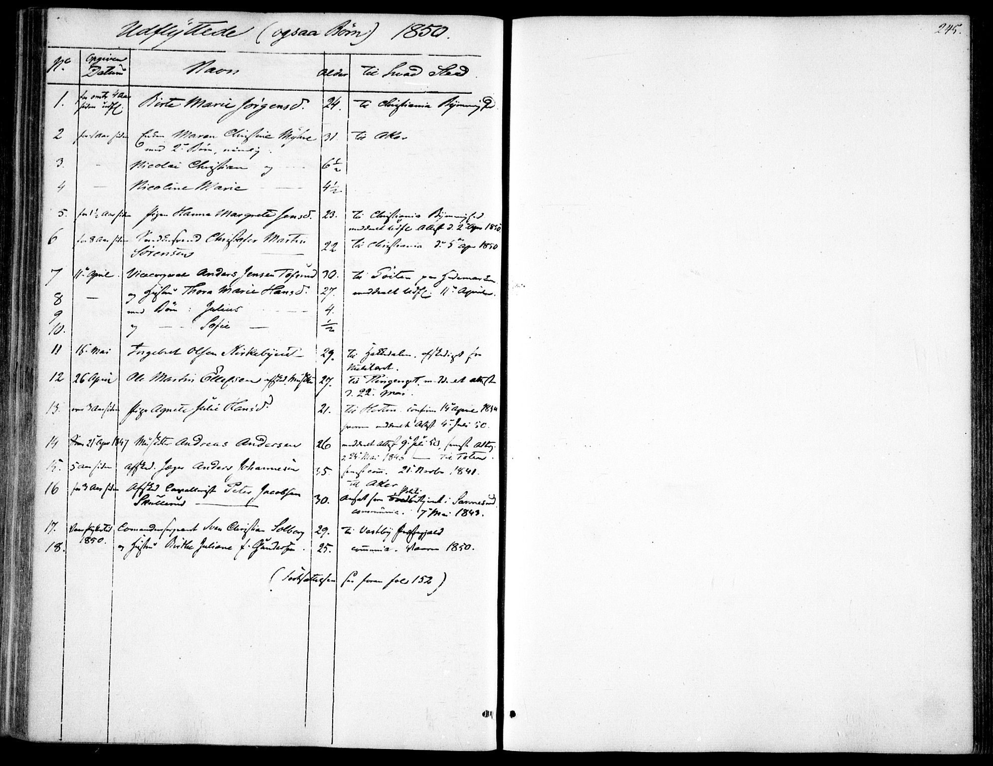 Garnisonsmenigheten Kirkebøker, SAO/A-10846/F/Fa/L0009: Parish register (official) no. 9, 1842-1859, p. 245