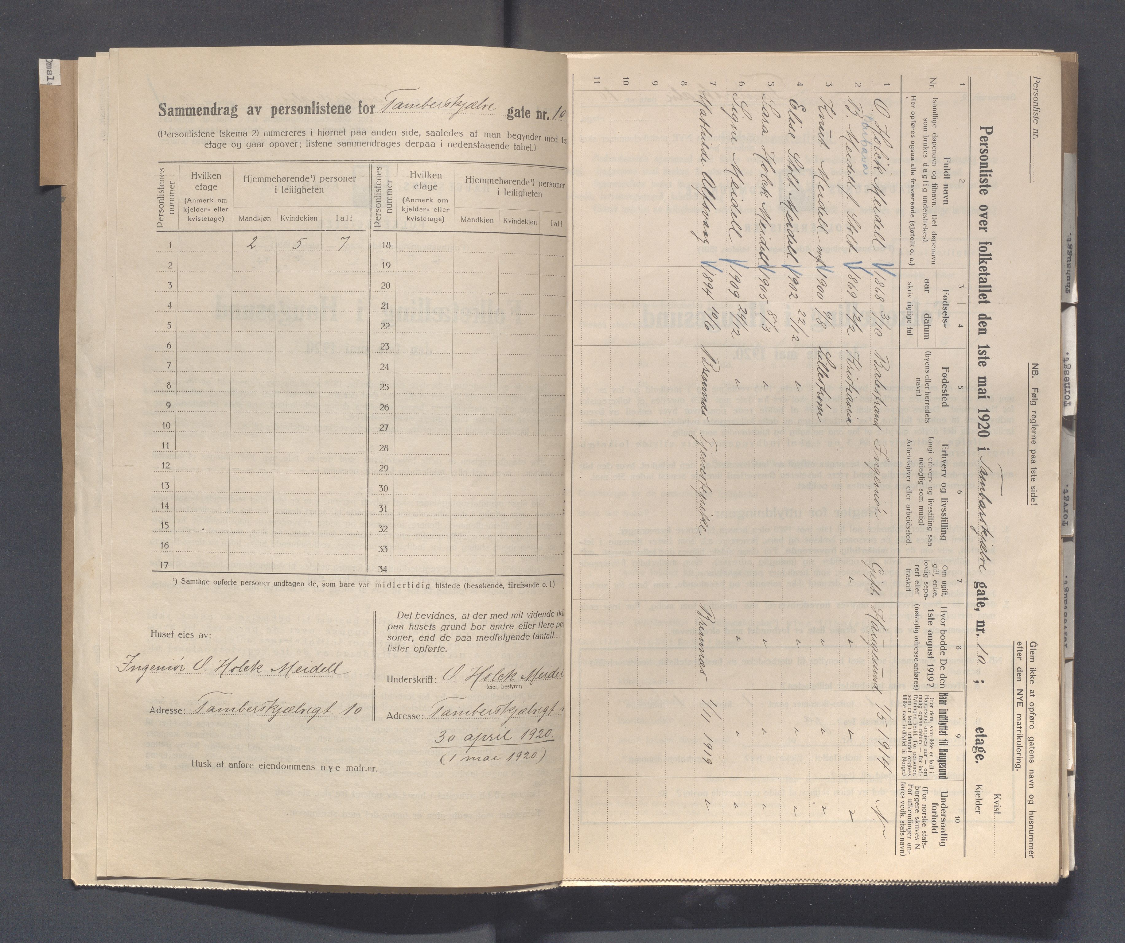 IKAR, Local census 1.5.1920 for Haugesund, 1920, p. 5162