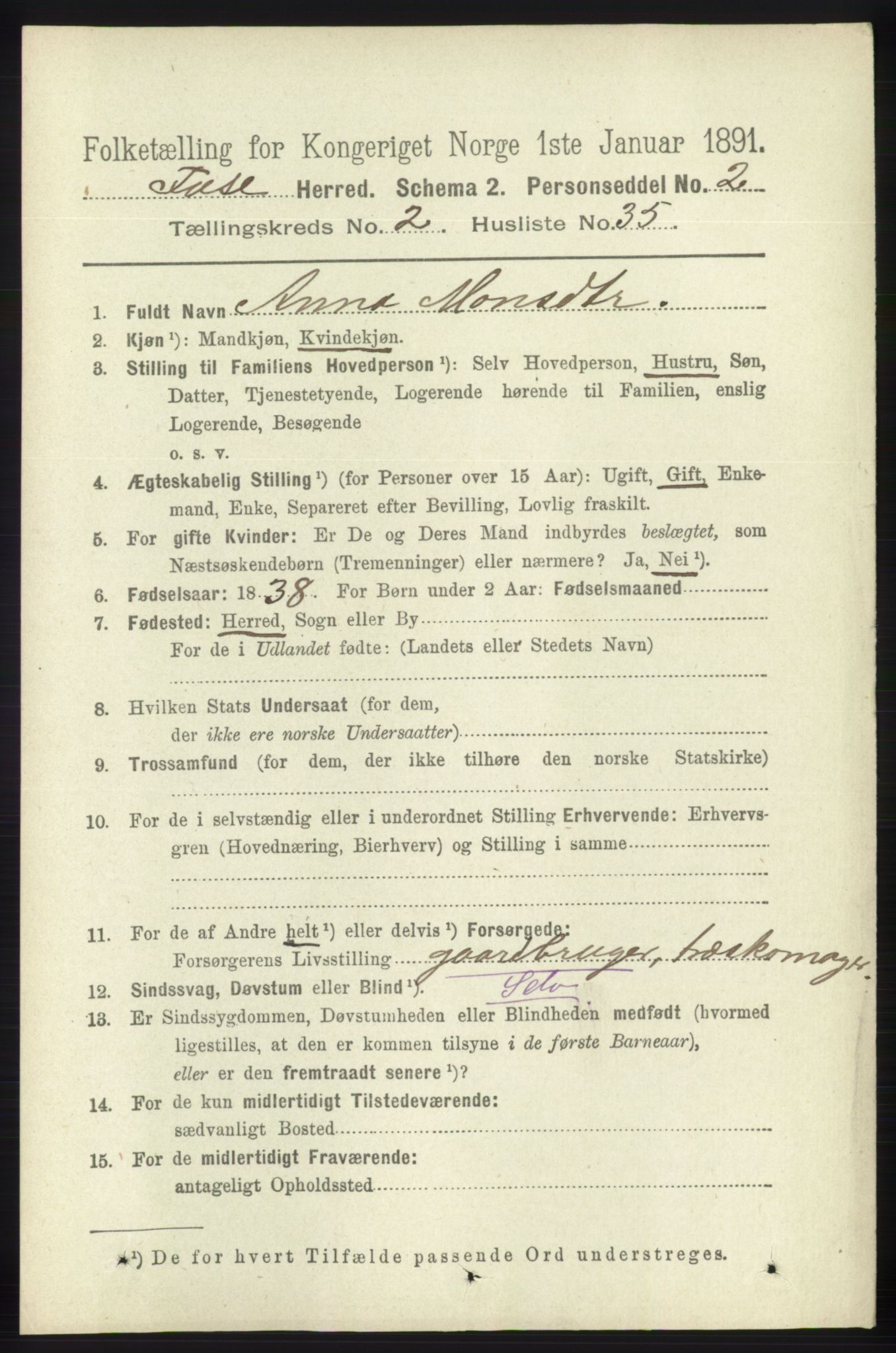 RA, 1891 census for 1241 Fusa, 1891, p. 473