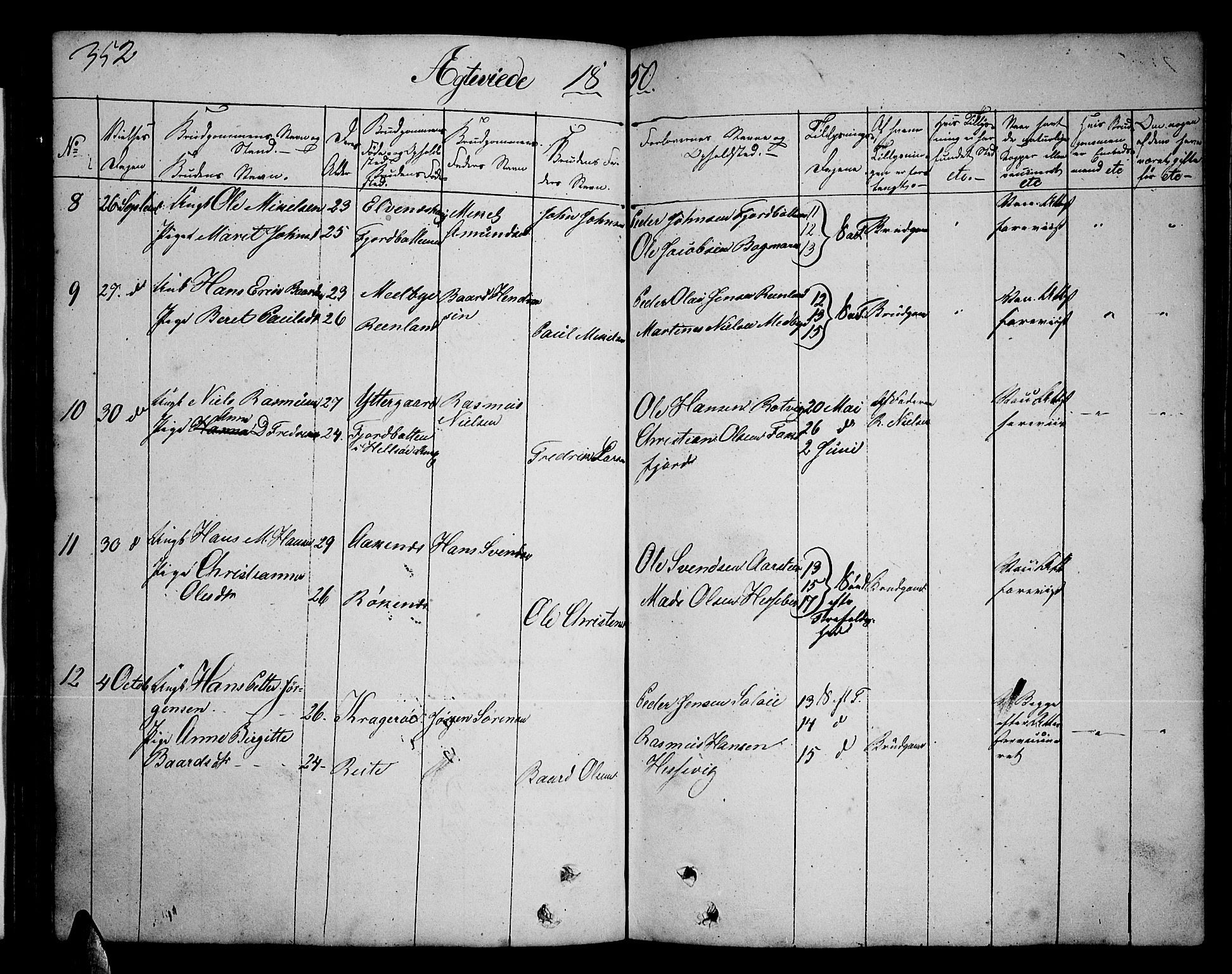 Ibestad sokneprestembete, SATØ/S-0077/H/Ha/Hab/L0003klokker: Parish register (copy) no. 3, 1833-1852, p. 352