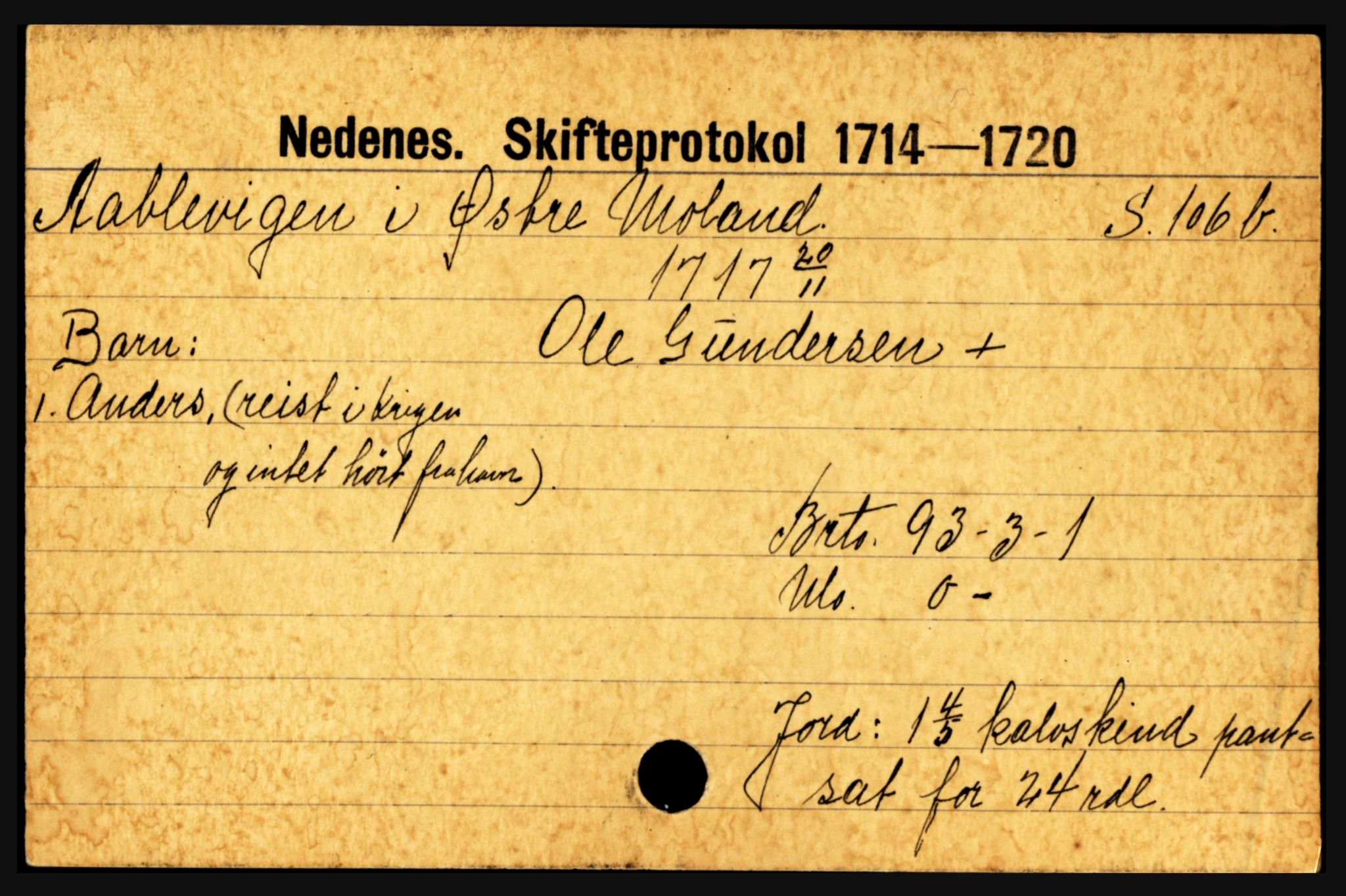 Nedenes sorenskriveri før 1824, AV/SAK-1221-0007/H, p. 34477