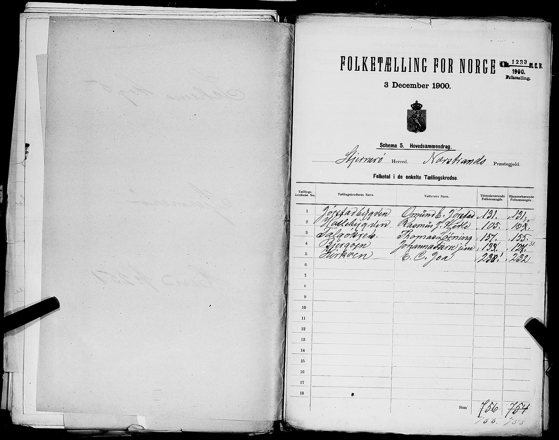 SAST, 1900 census for Sjernarøy, 1900, p. 3