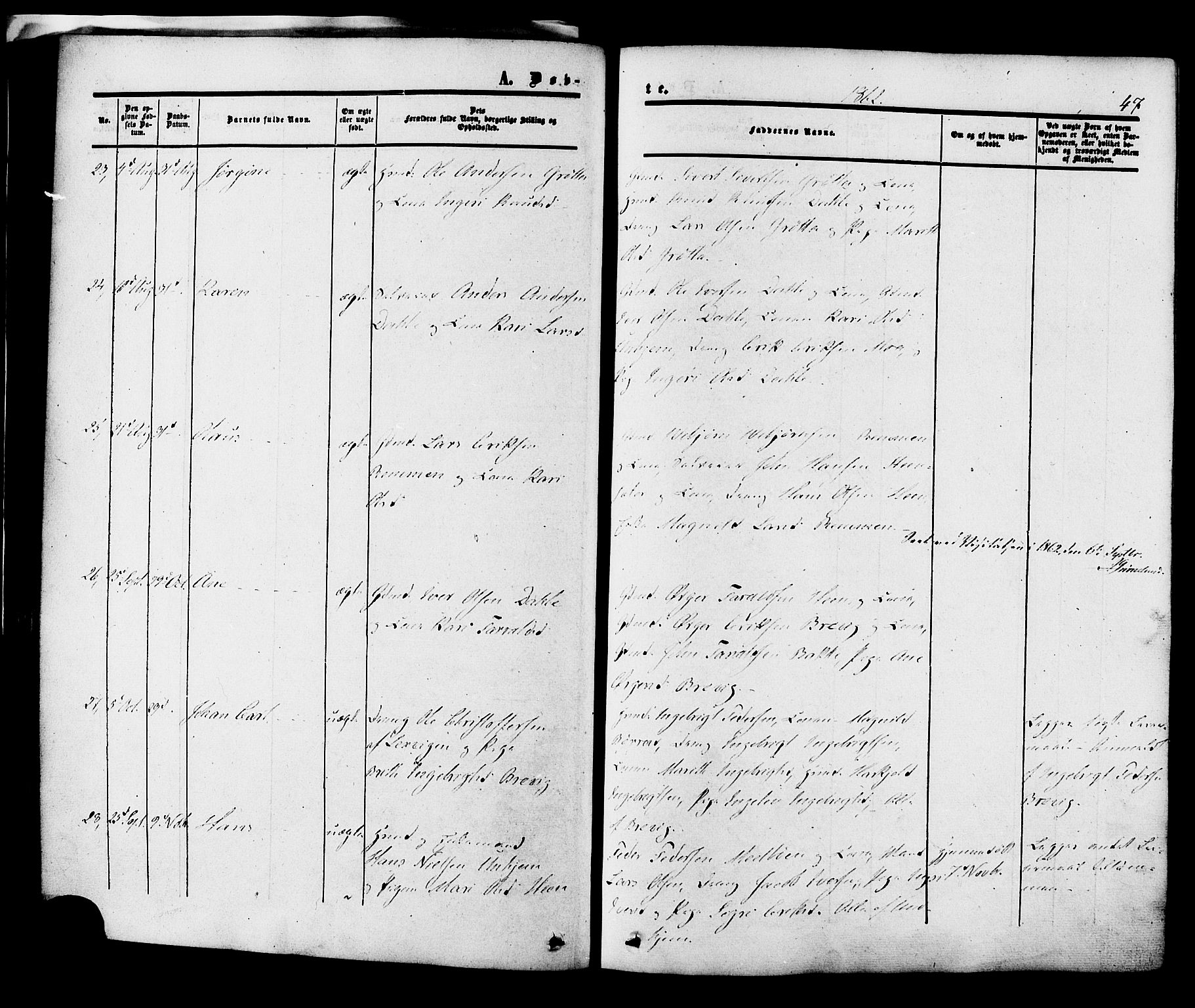 Ministerialprotokoller, klokkerbøker og fødselsregistre - Møre og Romsdal, SAT/A-1454/545/L0586: Parish register (official) no. 545A02, 1854-1877, p. 47