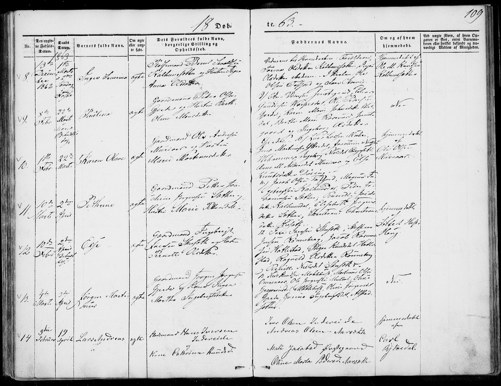 Ministerialprotokoller, klokkerbøker og fødselsregistre - Møre og Romsdal, SAT/A-1454/519/L0249: Parish register (official) no. 519A08, 1846-1868, p. 109