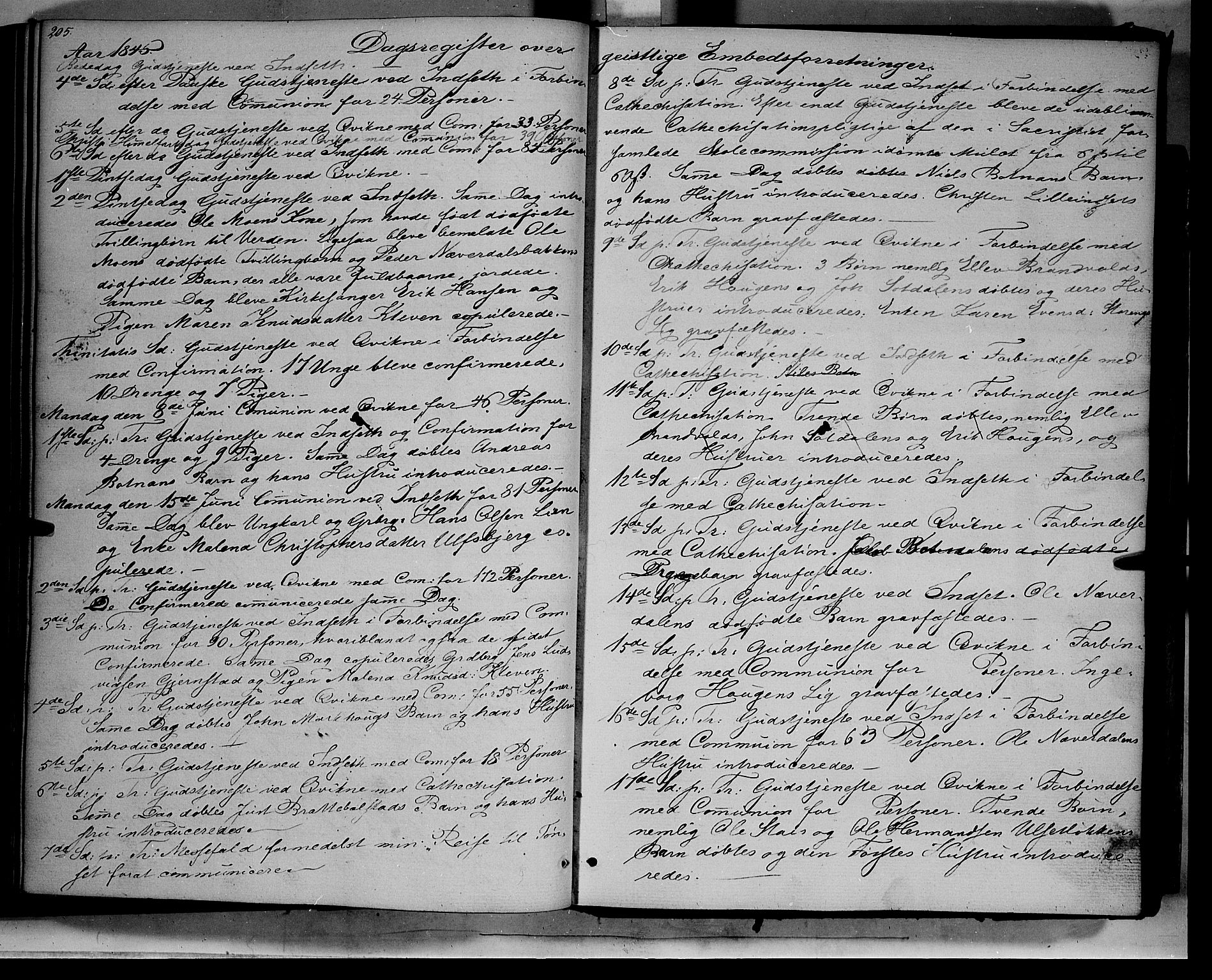 Kvikne prestekontor, AV/SAH-PREST-064/H/Ha/Haa/L0005: Parish register (official) no. 5, 1841-1862, p. 205