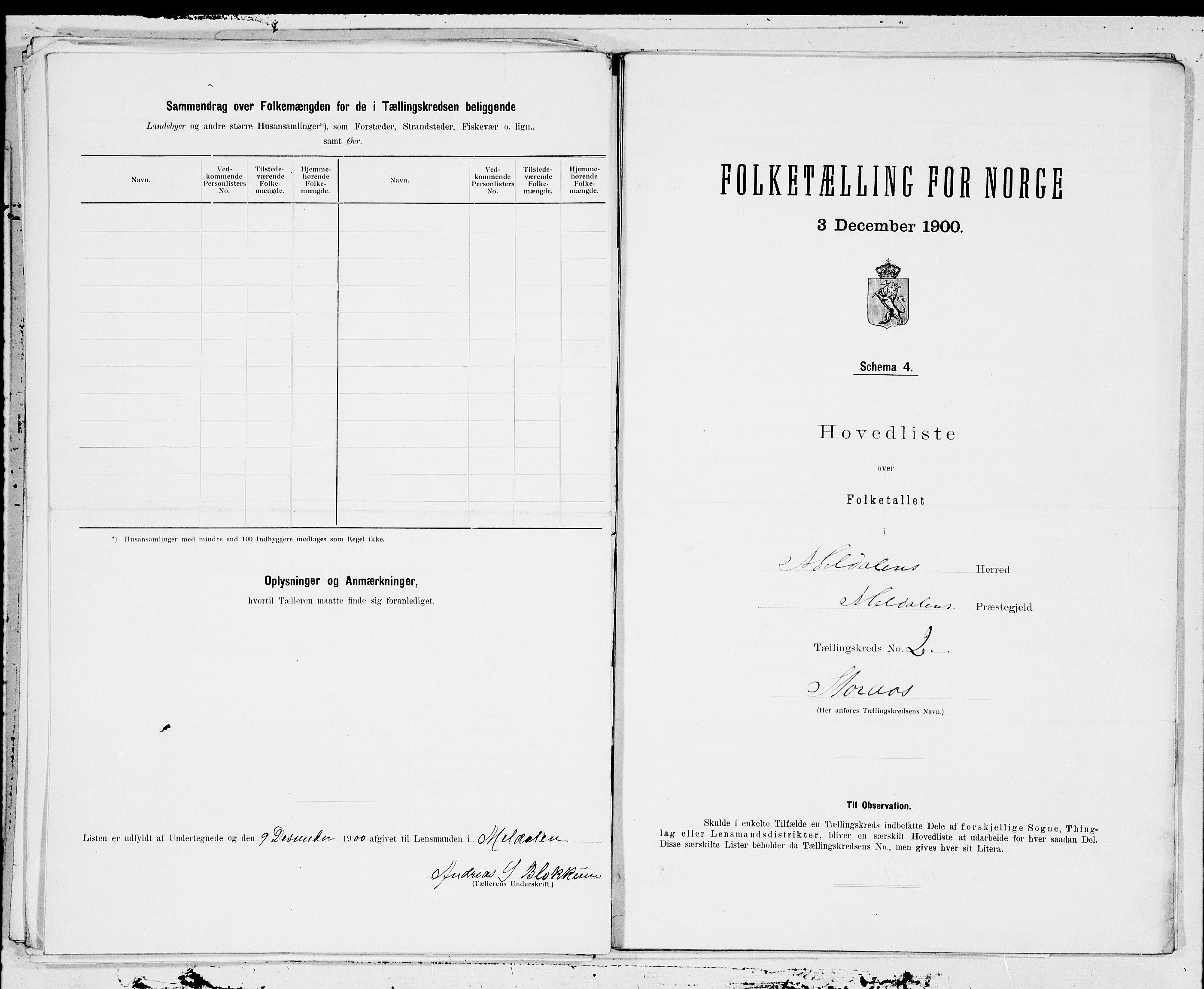 SAT, 1900 census for Meldal, 1900, p. 4