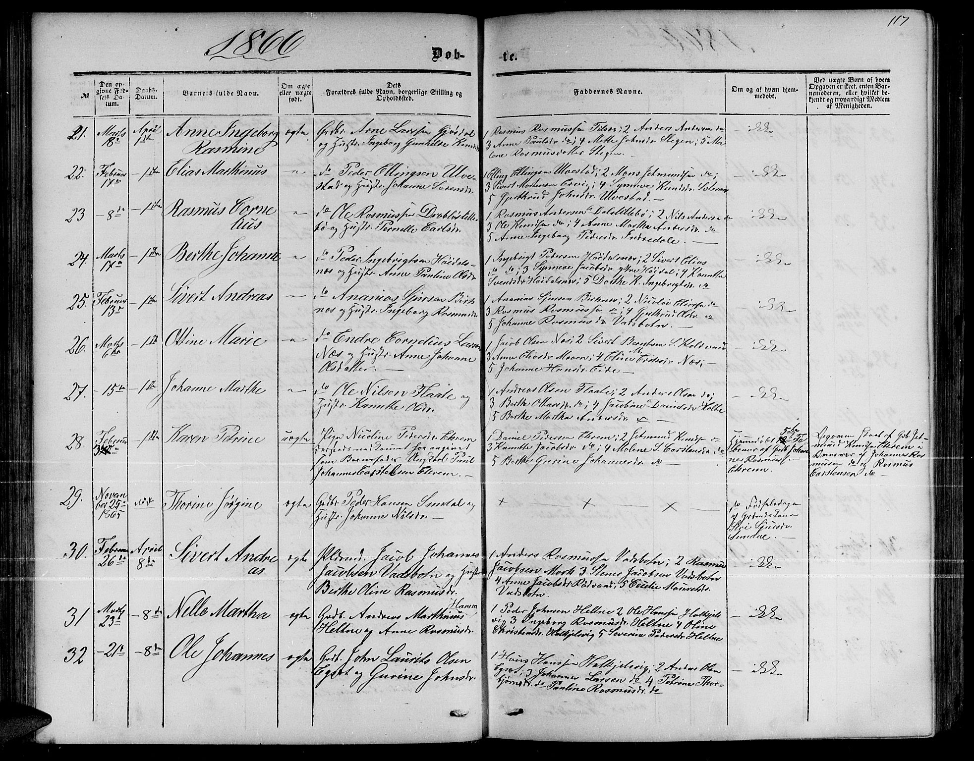 Ministerialprotokoller, klokkerbøker og fødselsregistre - Møre og Romsdal, SAT/A-1454/511/L0157: Parish register (copy) no. 511C03, 1864-1884, p. 117