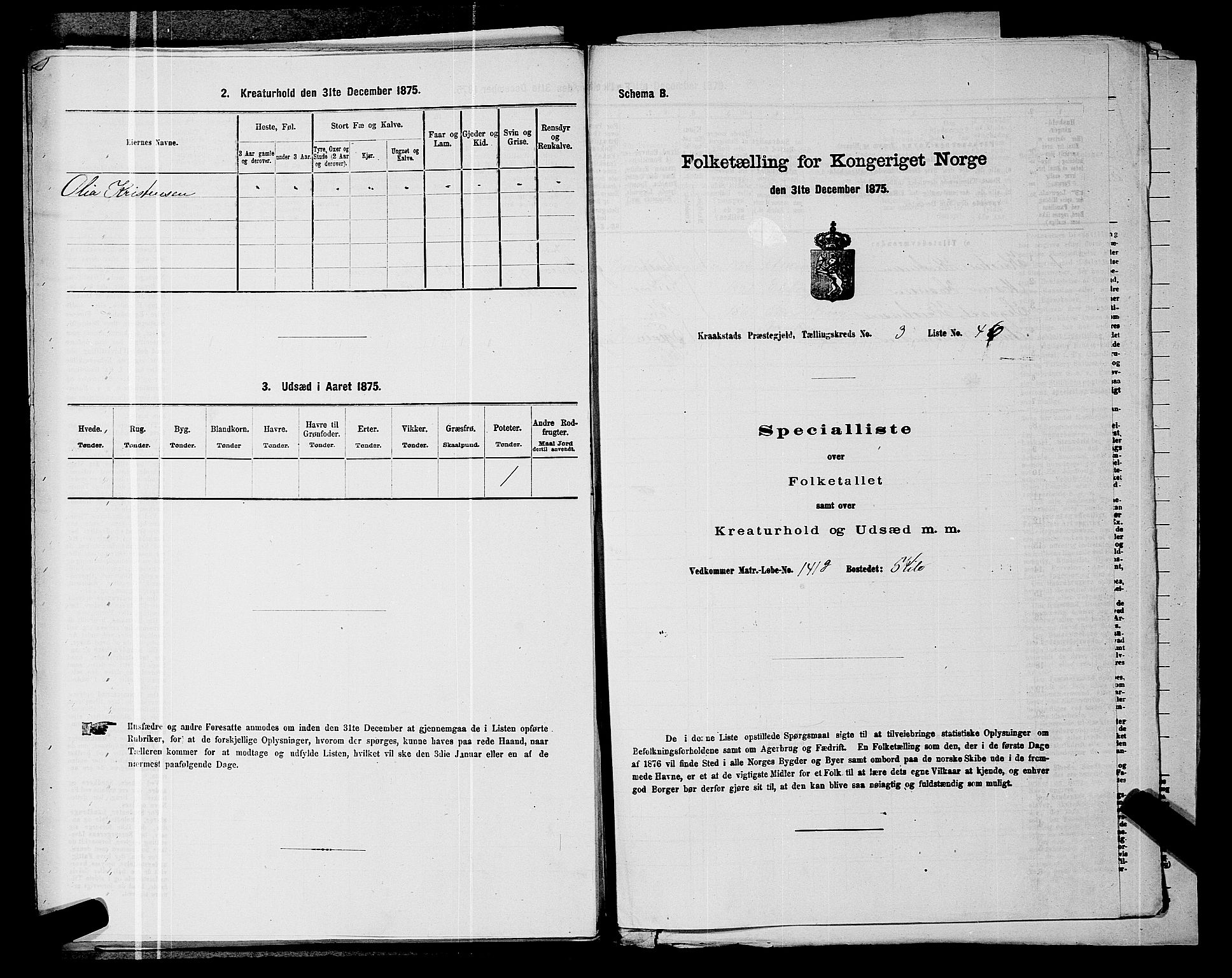 RA, 1875 census for 0212P Kråkstad, 1875, p. 399