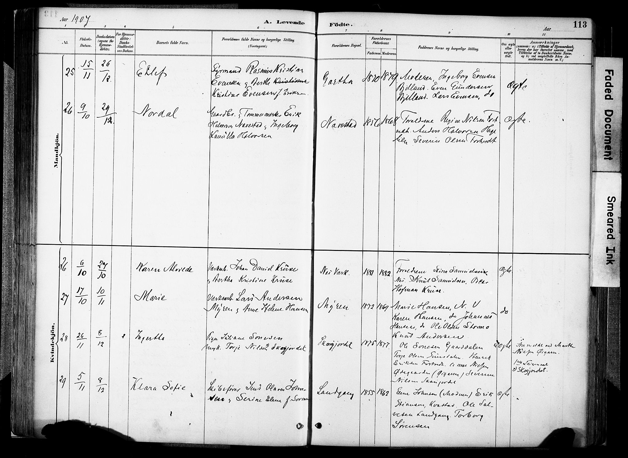 Holt sokneprestkontor, SAK/1111-0021/F/Fa/L0012: Parish register (official) no. A 12, 1885-1907, p. 113