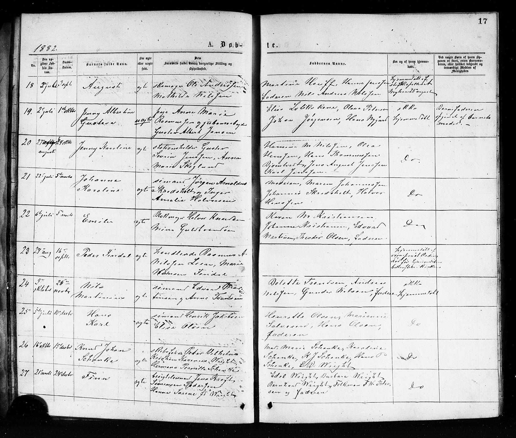 Porsgrunn kirkebøker , AV/SAKO-A-104/G/Ga/L0003: Parish register (copy) no. I 3, 1877-1915, p. 17