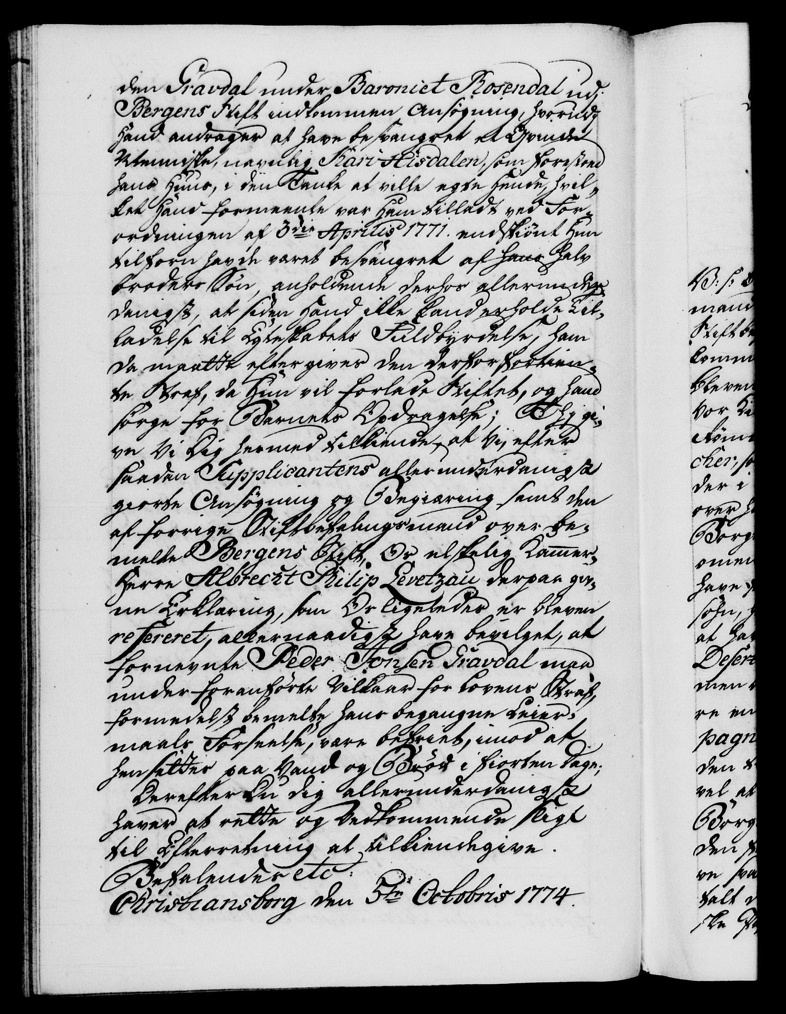 Danske Kanselli 1572-1799, AV/RA-EA-3023/F/Fc/Fca/Fcab/L0041: Norske tegnelser, 1773-1776, p. 439b