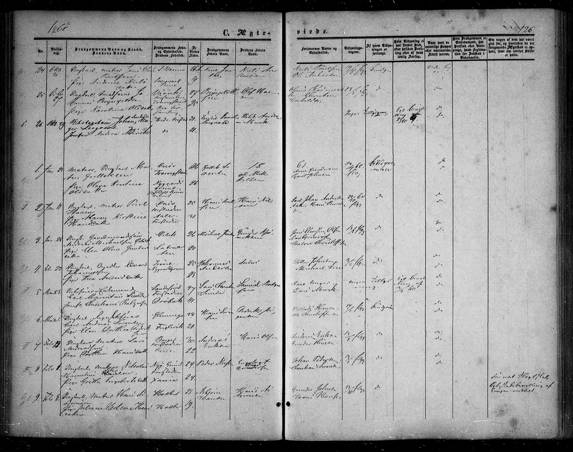 Glemmen prestekontor Kirkebøker, SAO/A-10908/F/Fa/L0007: Parish register (official) no. 7, 1853-1862, p. 126