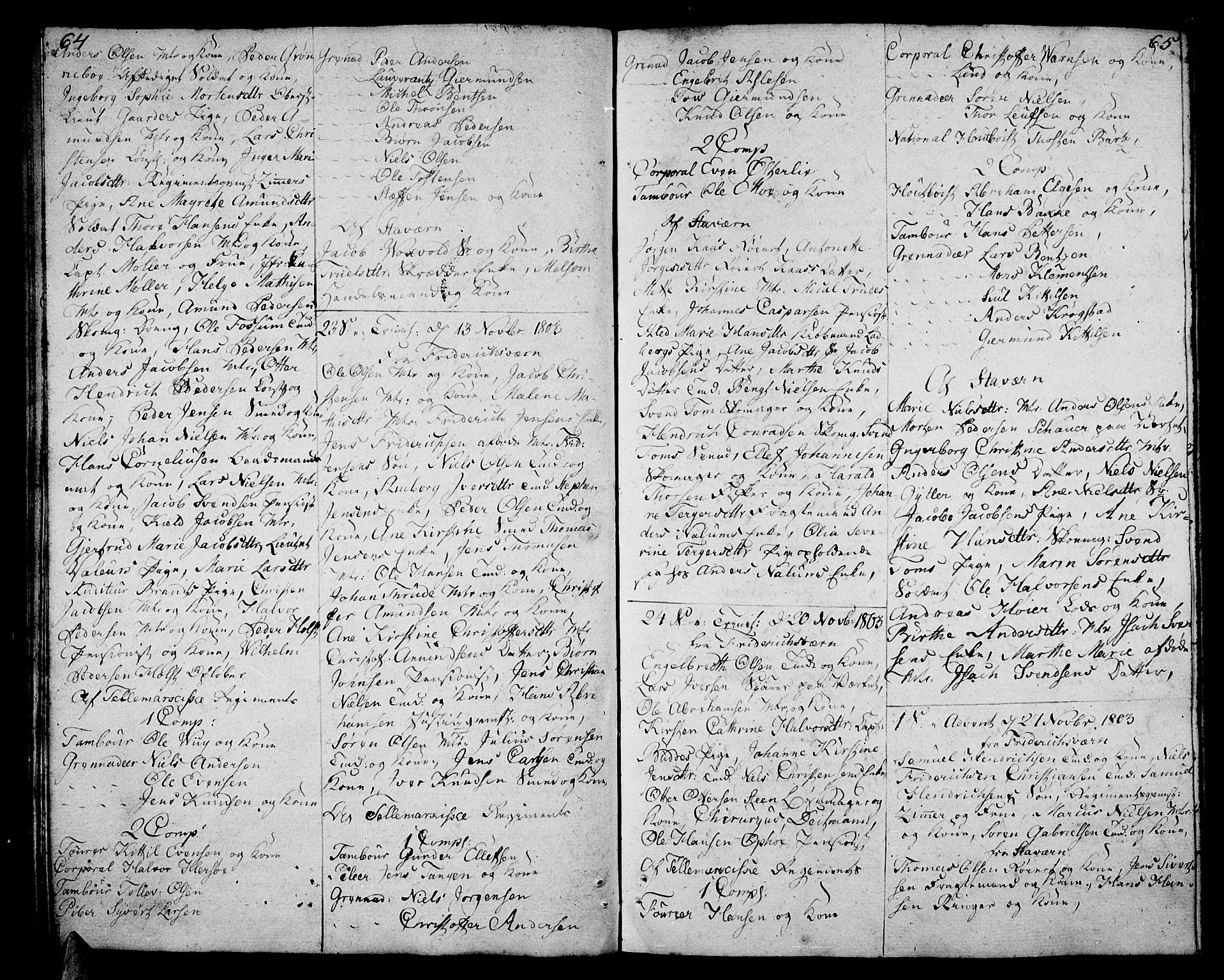 Stavern kirkebøker, AV/SAKO-A-318/F/Fa/L0005: Parish register (official) no. 5, 1800-1816, p. 64-65