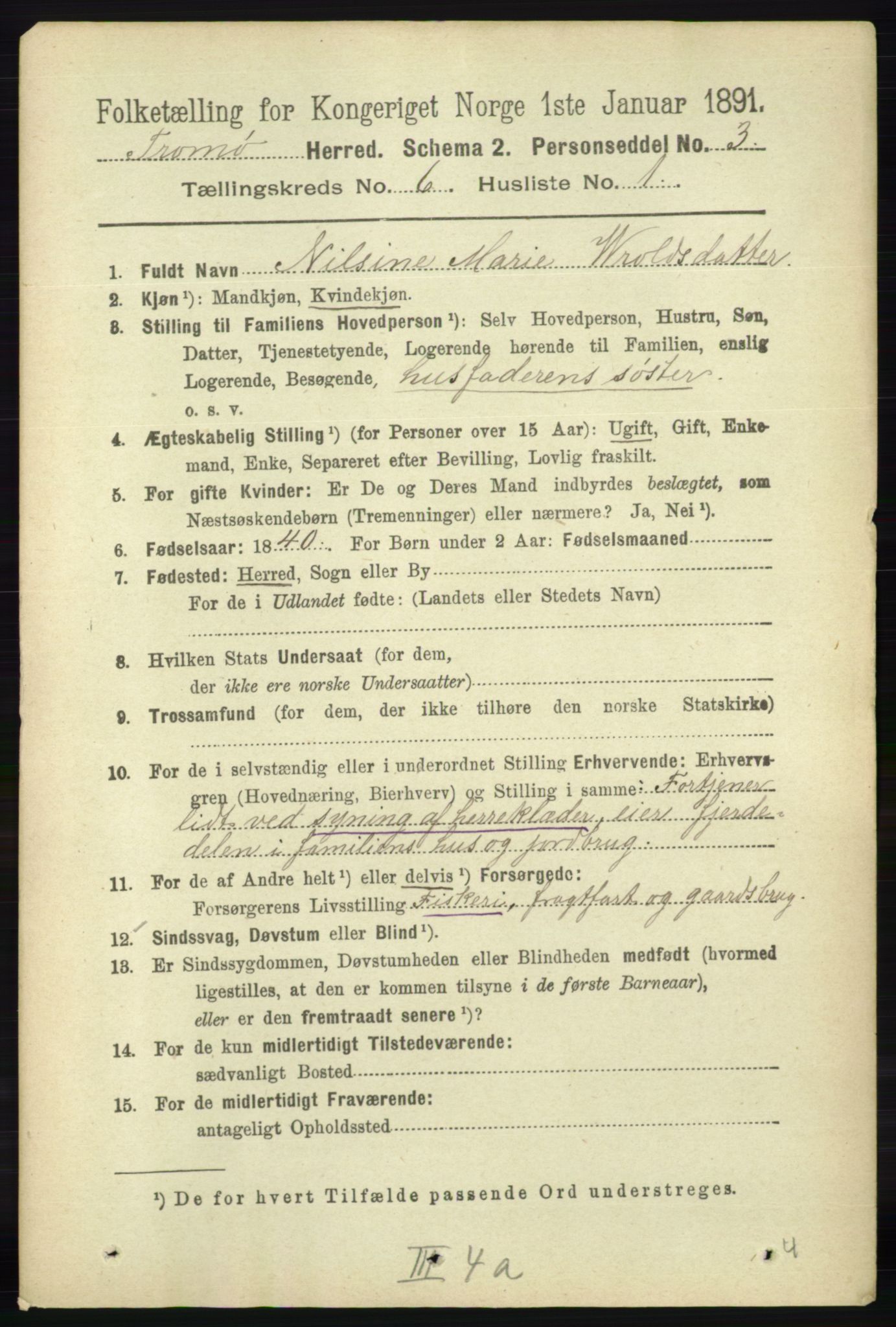 RA, 1891 census for 0921 Tromøy, 1891, p. 2868