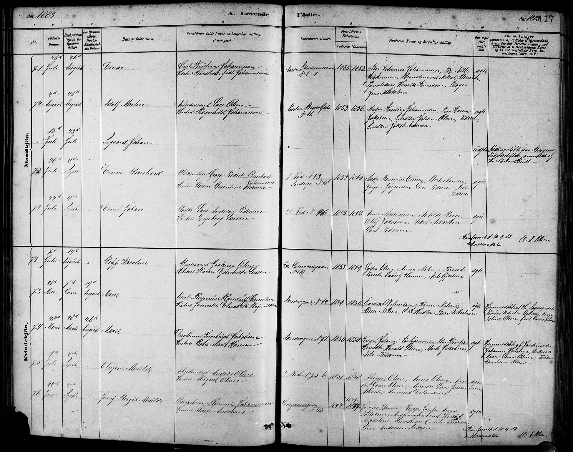 Sandviken Sokneprestembete, AV/SAB-A-77601/H/Hb/L0001: Parish register (copy) no. A 2, 1879-1892, p. 117