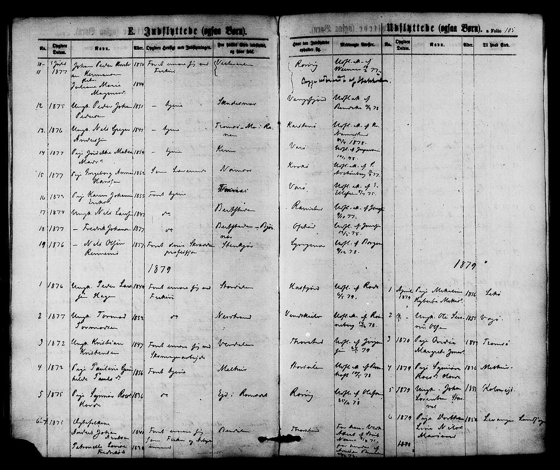 Ministerialprotokoller, klokkerbøker og fødselsregistre - Nord-Trøndelag, SAT/A-1458/784/L0671: Parish register (official) no. 784A06, 1876-1879, p. 105