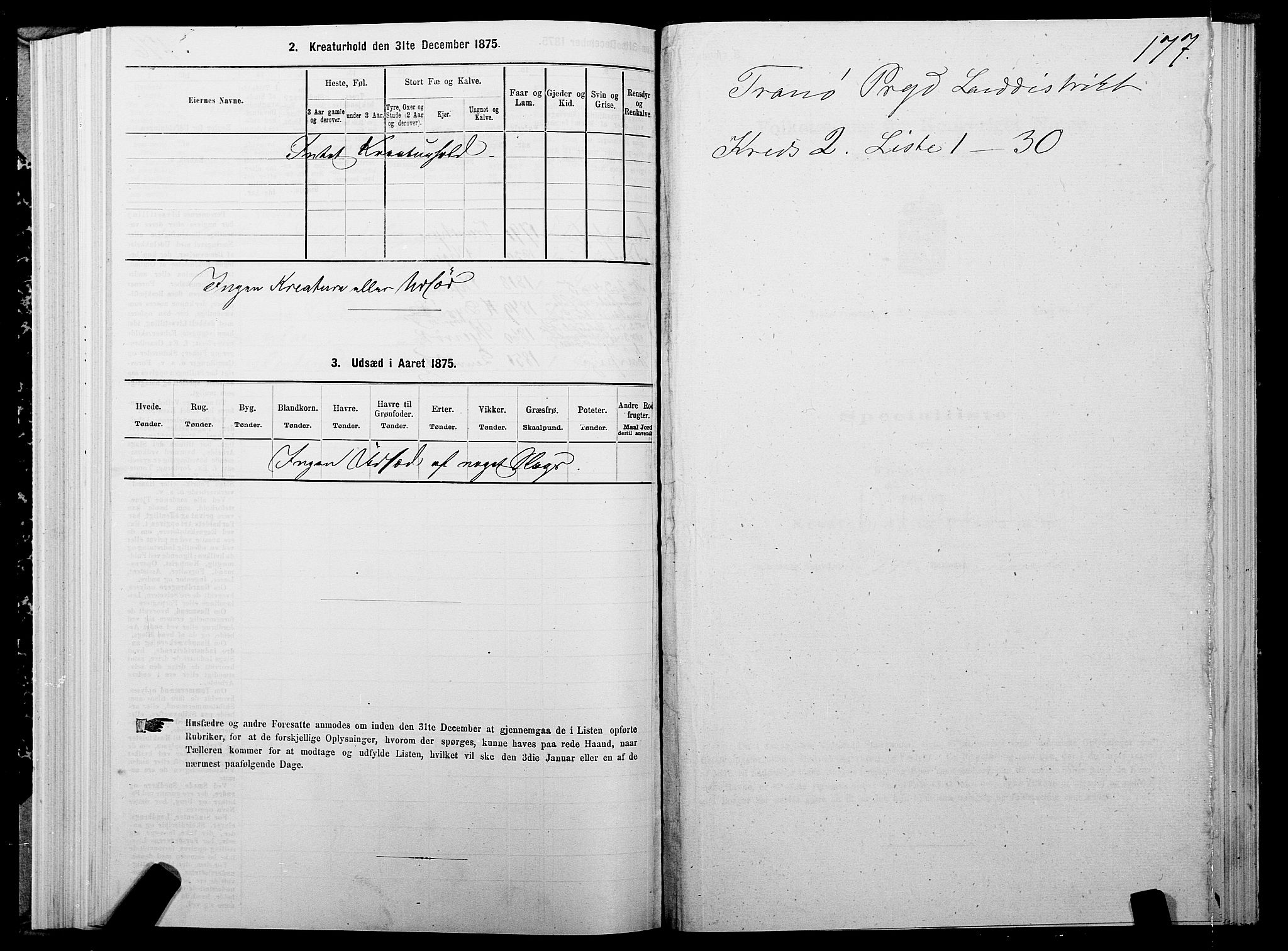 SATØ, 1875 census for 1927P Tranøy, 1875, p. 1177