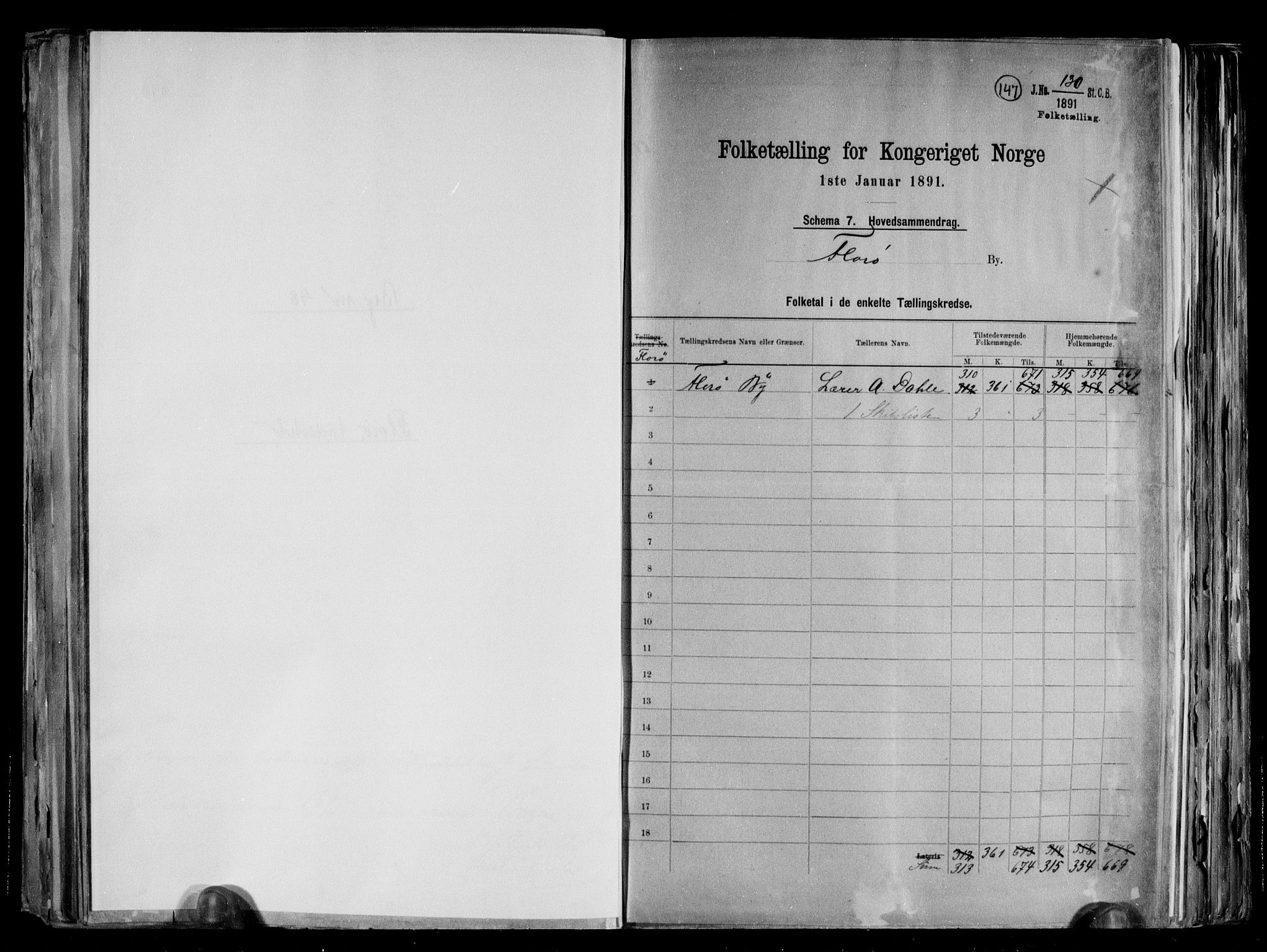 RA, 1891 census for 1401 Florø, 1891, p. 2