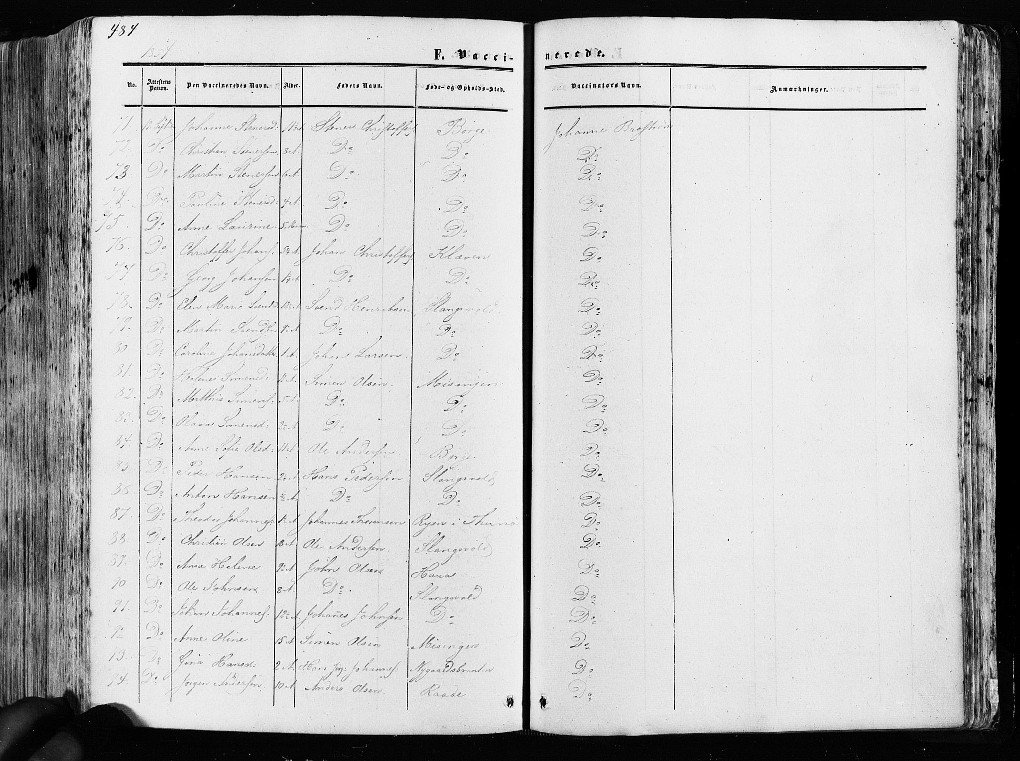 Råde prestekontor kirkebøker, AV/SAO-A-2009/F/Fa/L0006: Parish register (official) no. 6, 1854-1877, p. 484