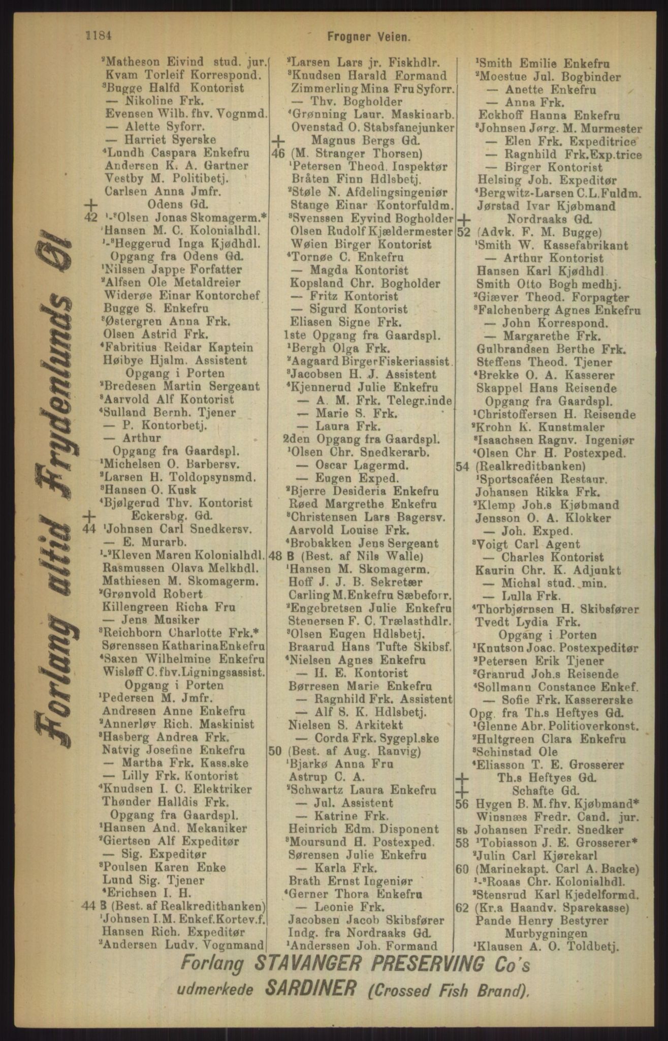 Kristiania/Oslo adressebok, PUBL/-, 1911, p. 1184