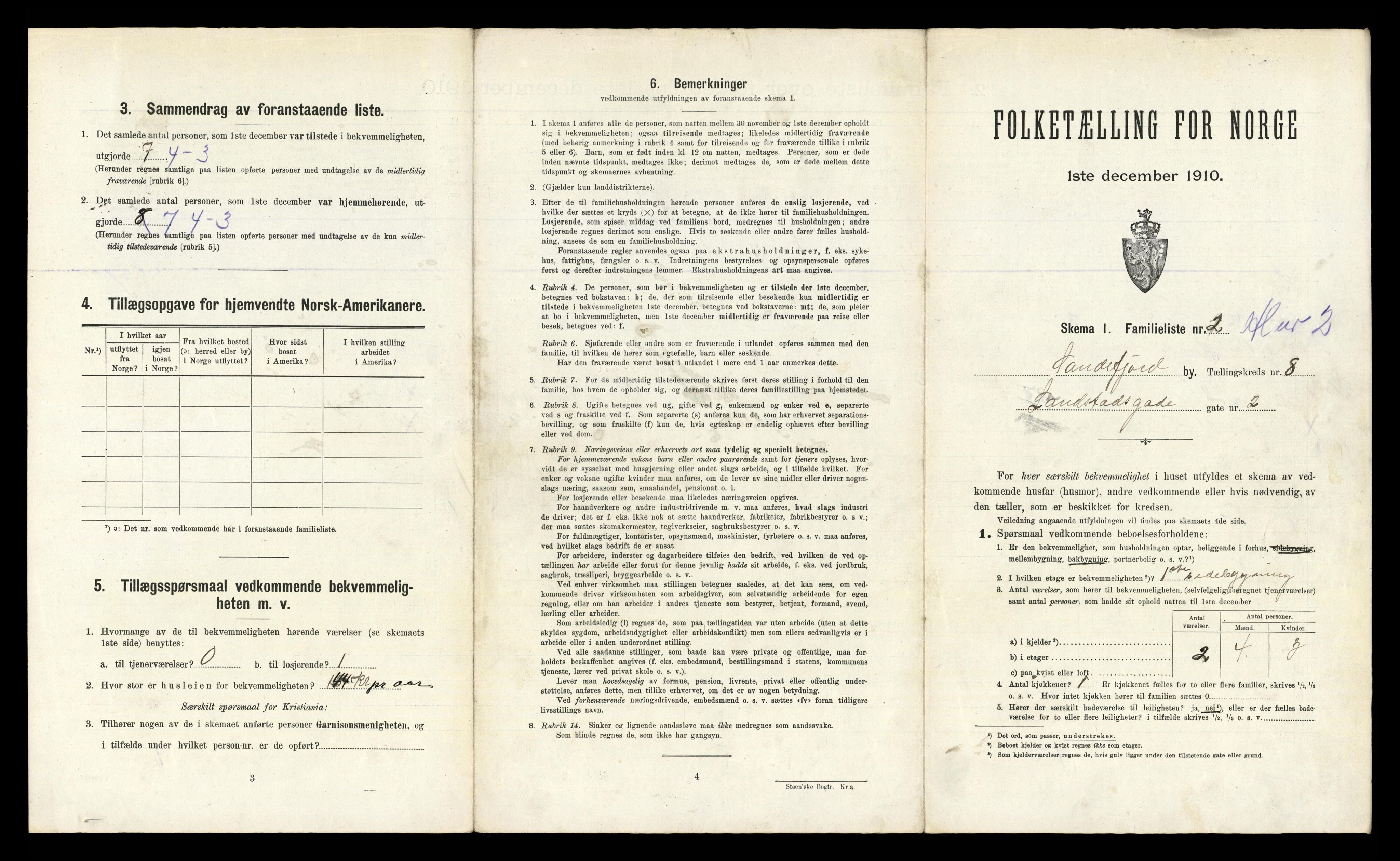 RA, 1910 census for Sandefjord, 1910, p. 2078