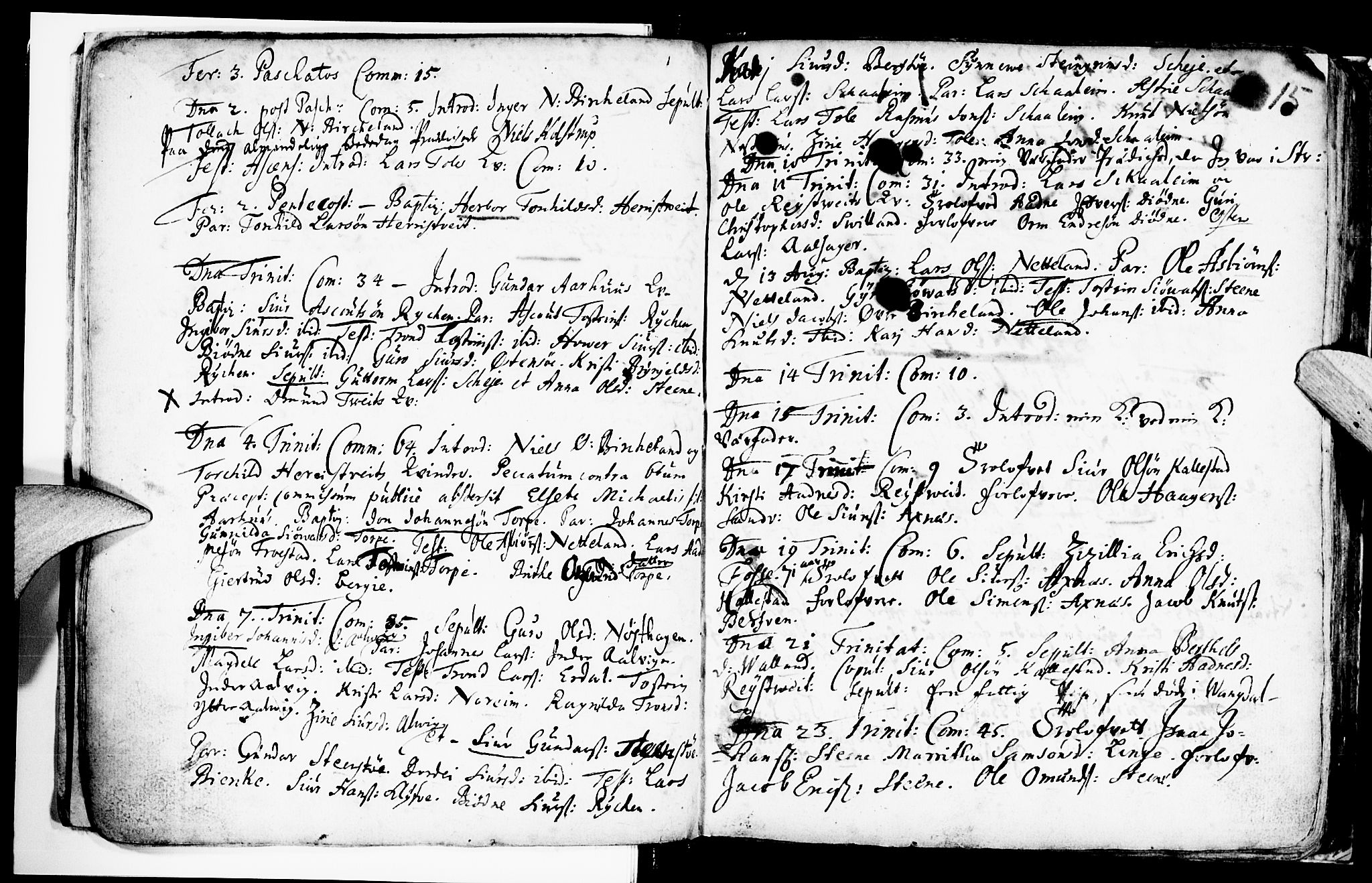 Kvam sokneprestembete, SAB/A-76201/H/Haa: Parish register (official) no. A 2, 1696-1741, p. 15