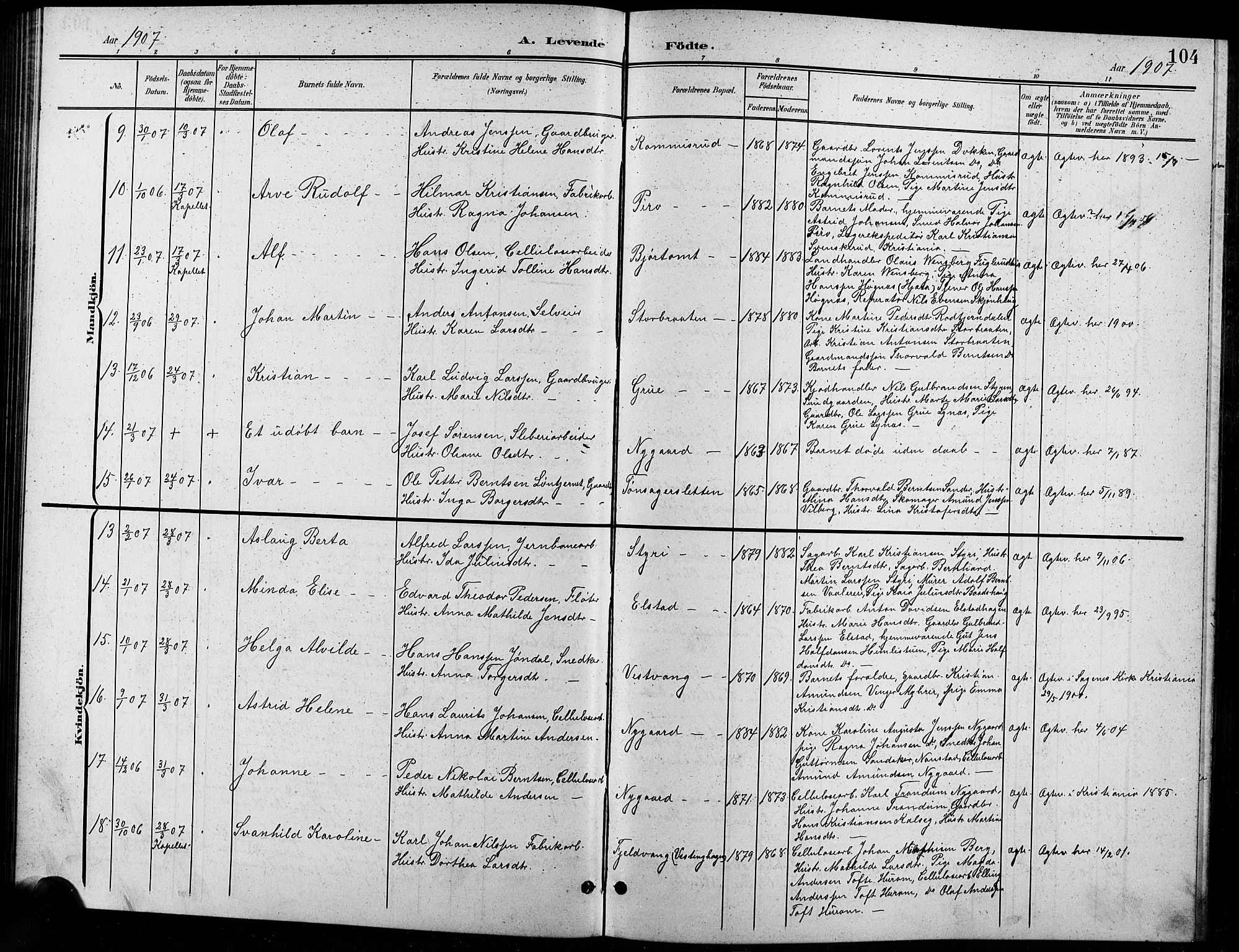 Eidsvoll prestekontor Kirkebøker, SAO/A-10888/G/Ga/L0007: Parish register (copy) no. I 7, 1901-1909, p. 104