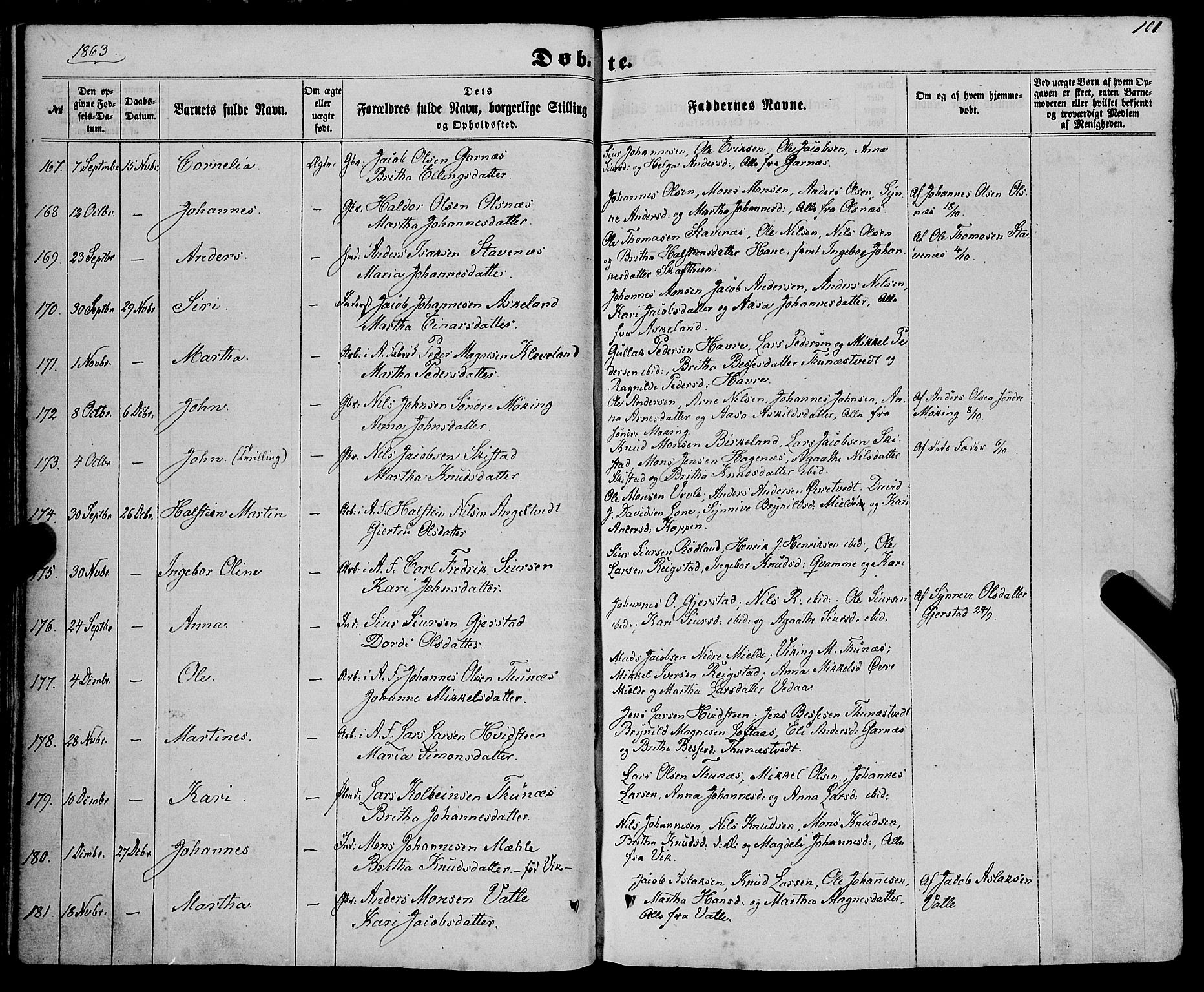 Haus sokneprestembete, SAB/A-75601/H/Haa: Parish register (official) no. A 17, 1858-1870, p. 101
