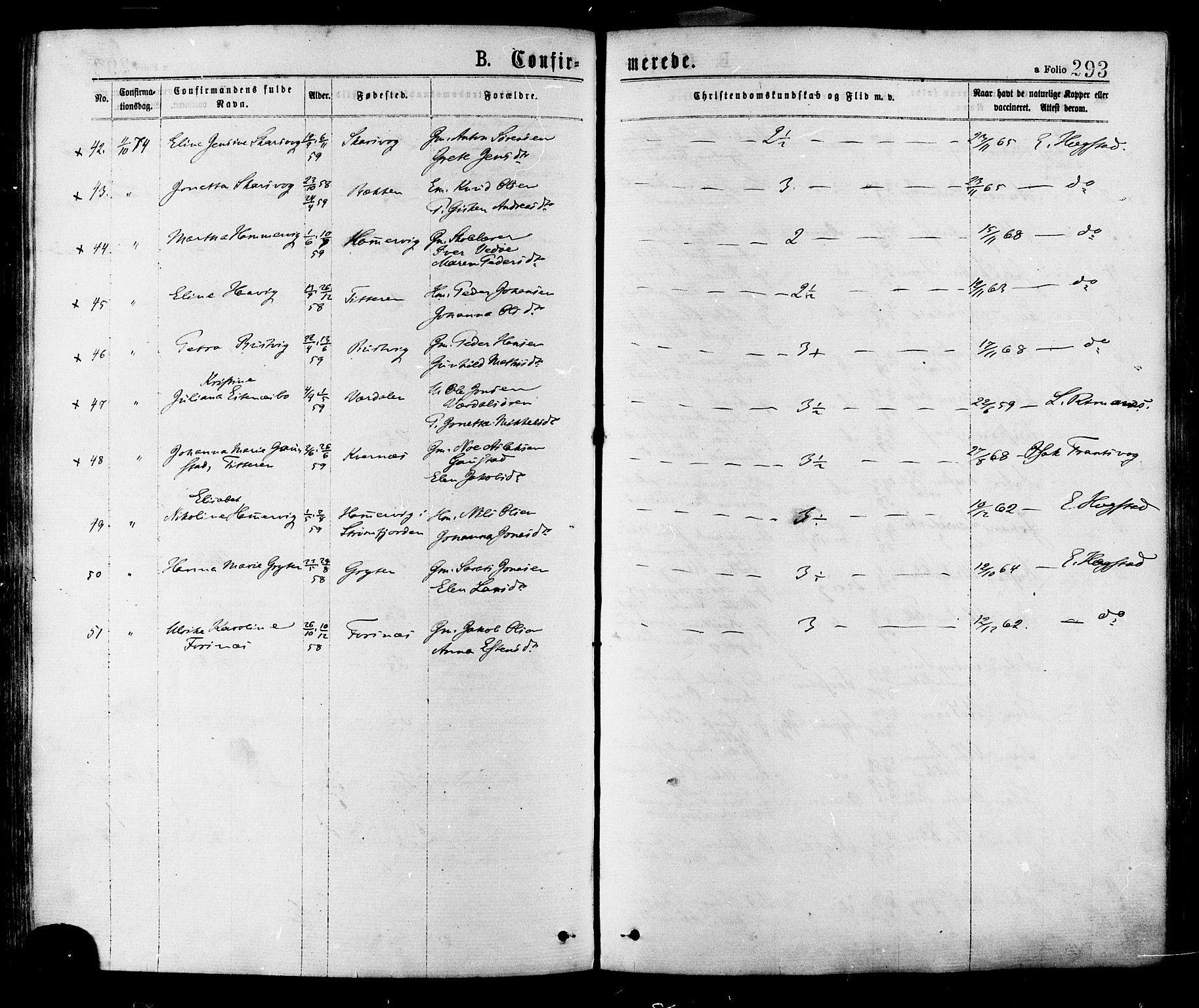 Ministerialprotokoller, klokkerbøker og fødselsregistre - Sør-Trøndelag, AV/SAT-A-1456/634/L0532: Parish register (official) no. 634A08, 1871-1881, p. 293