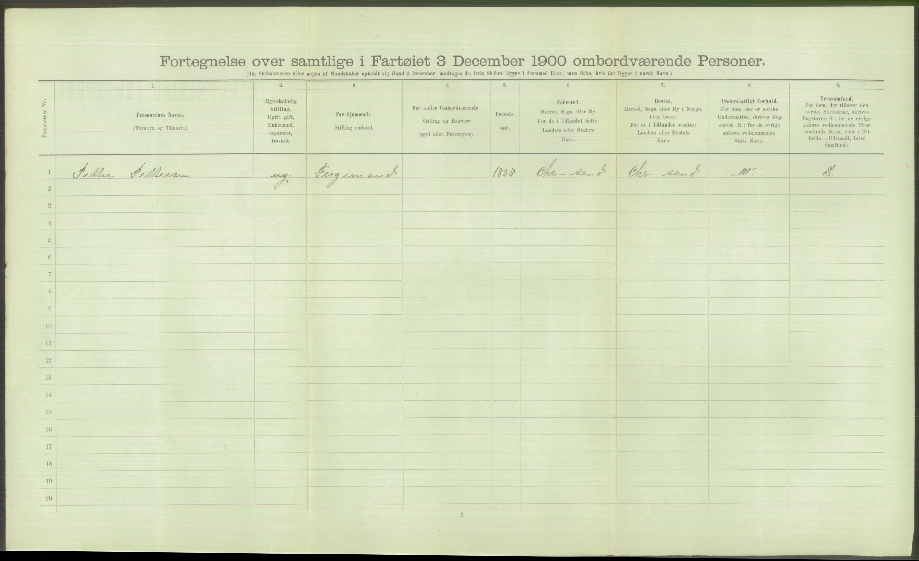 RA, 1900 Census - ship lists from ships in Norwegian harbours, harbours abroad and at sea, 1900, p. 720