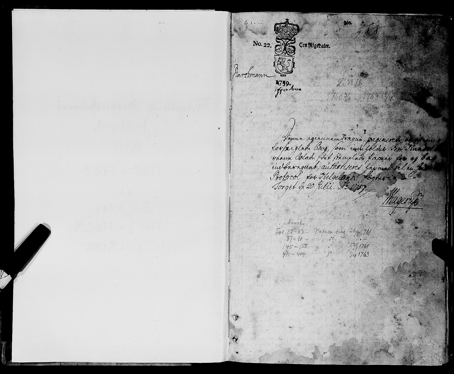 Helgeland sorenskriveri, SAT/A-0004/1/1A/L0019: Tingbok 17A, 1760-1762, p. 0b-1a