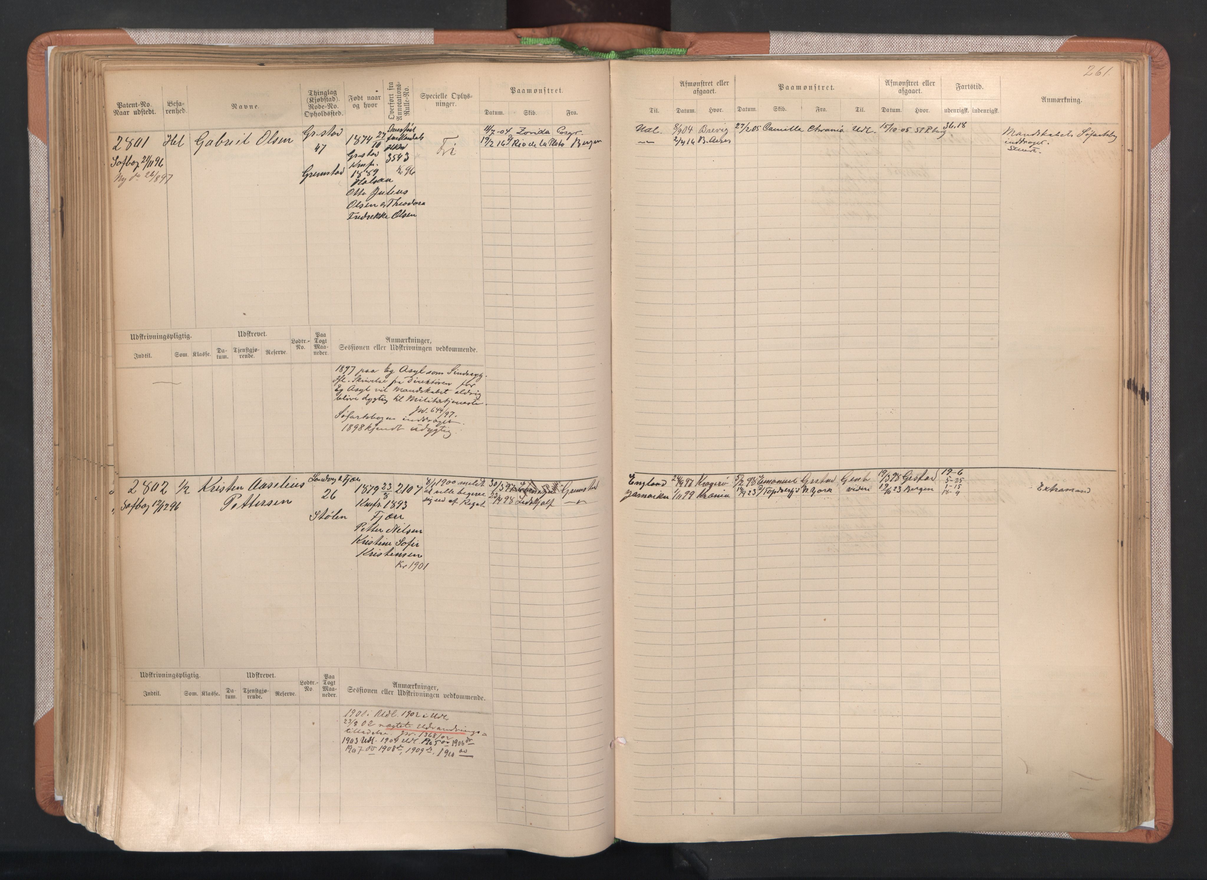 Grimstad mønstringskrets, SAK/2031-0013/F/Fb/L0004: Hovedrulle A nr 2277-3042, F-7, 1889-1940, p. 269