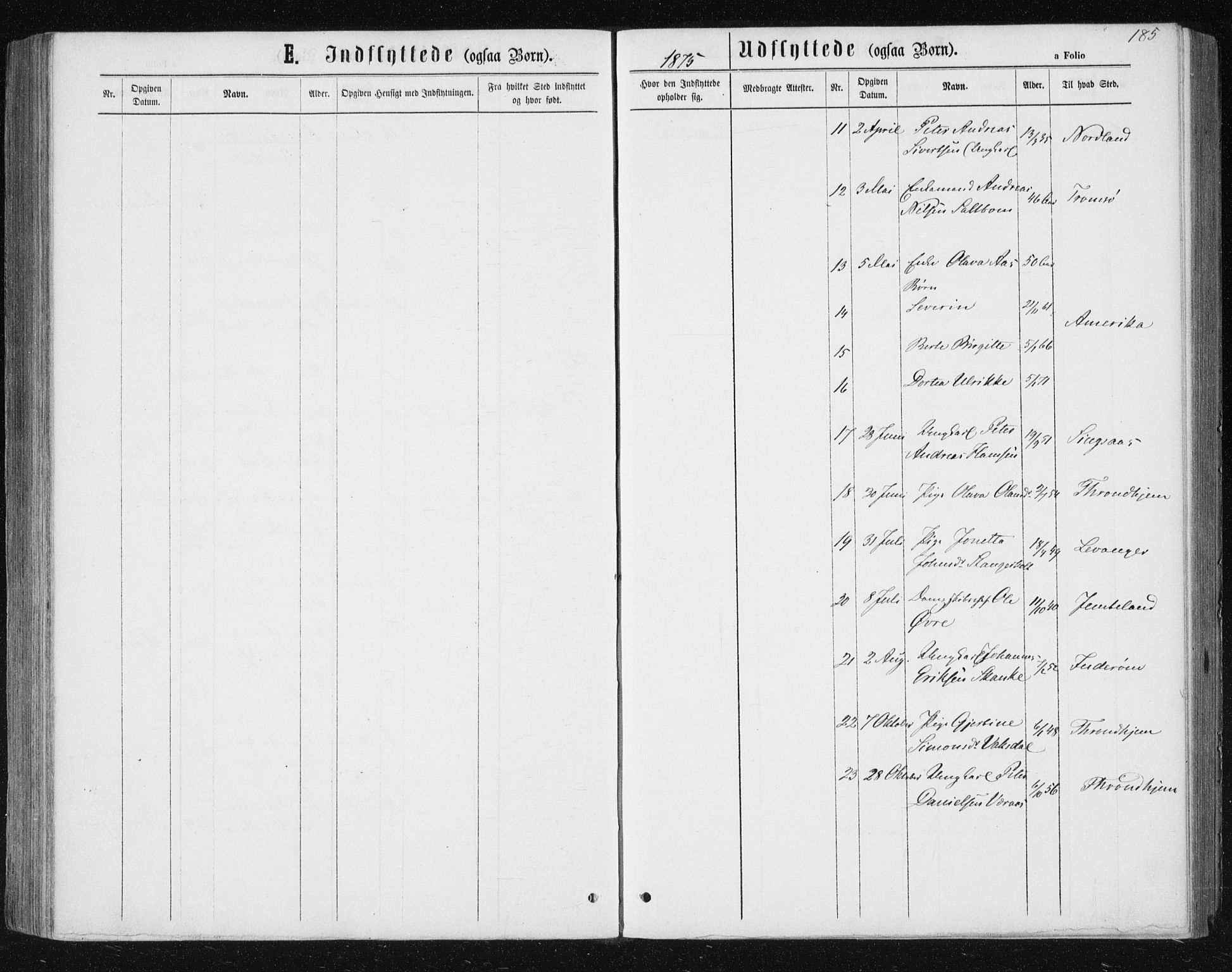 Ministerialprotokoller, klokkerbøker og fødselsregistre - Nord-Trøndelag, AV/SAT-A-1458/722/L0219: Parish register (official) no. 722A06, 1868-1880, p. 185