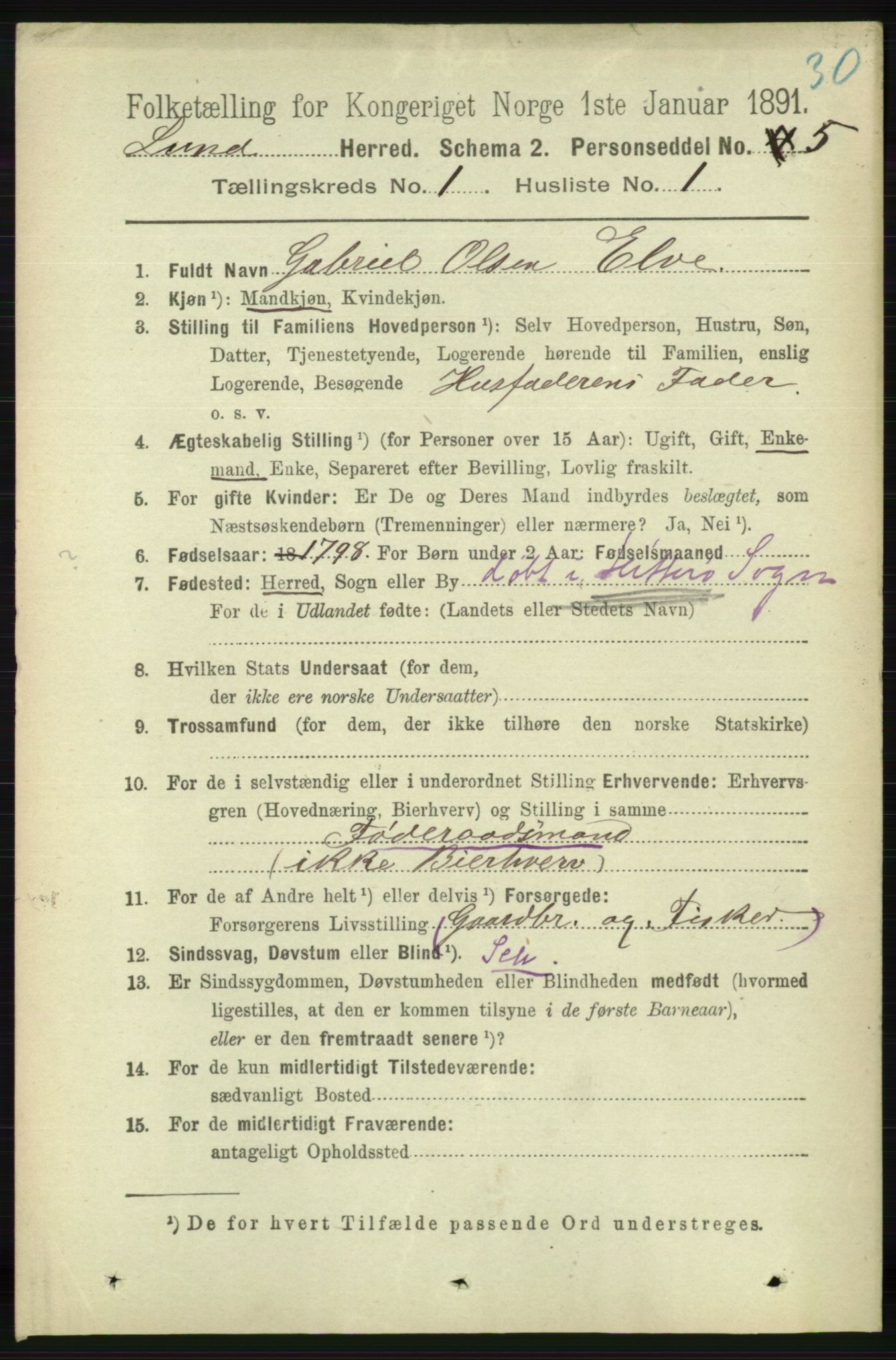 RA, 1891 census for 1112 Lund, 1891, p. 60