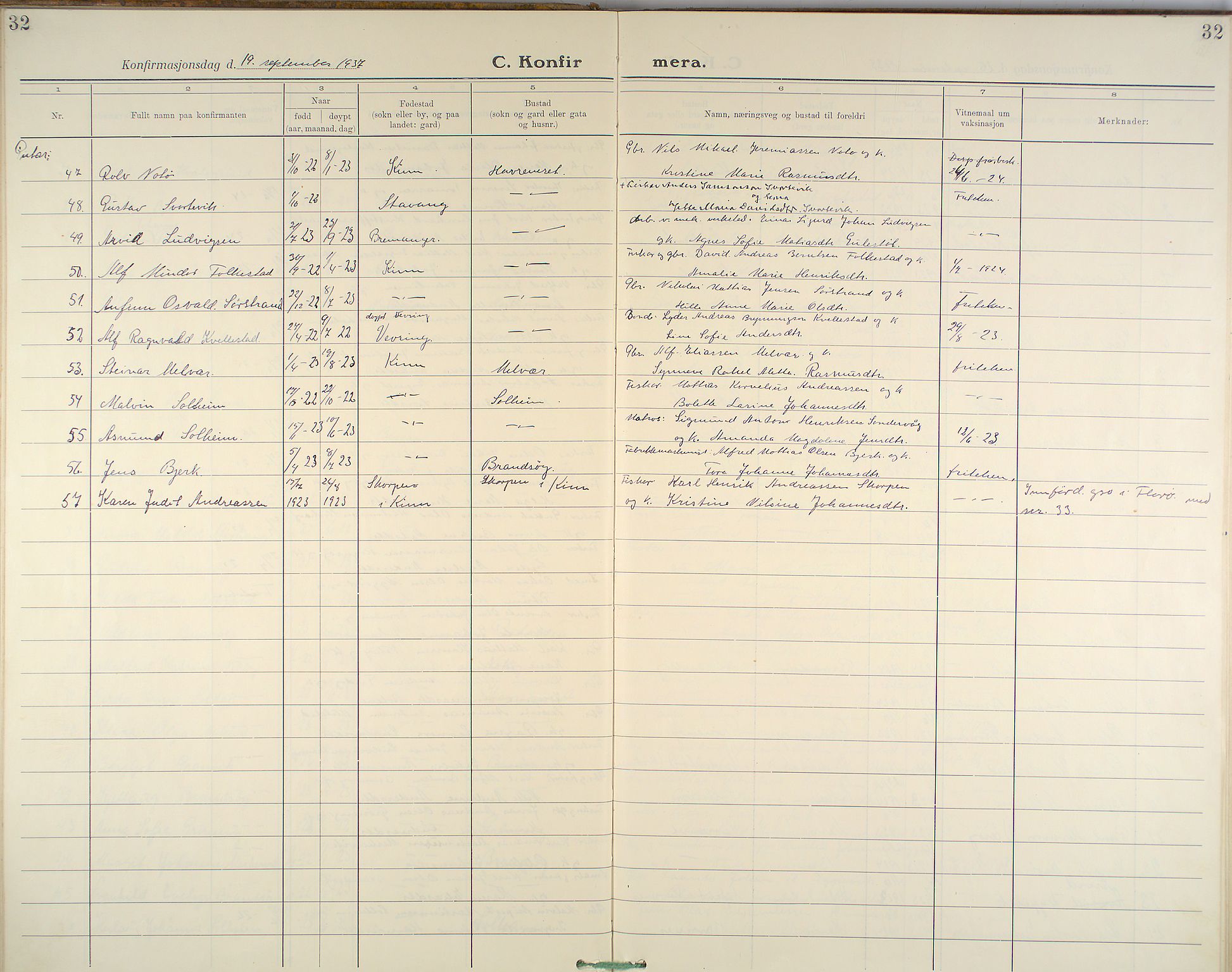 Kinn sokneprestembete, AV/SAB-A-80801/H/Haa/Haab/L0007: Parish register (official) no. B 7, 1926-1964, p. 32