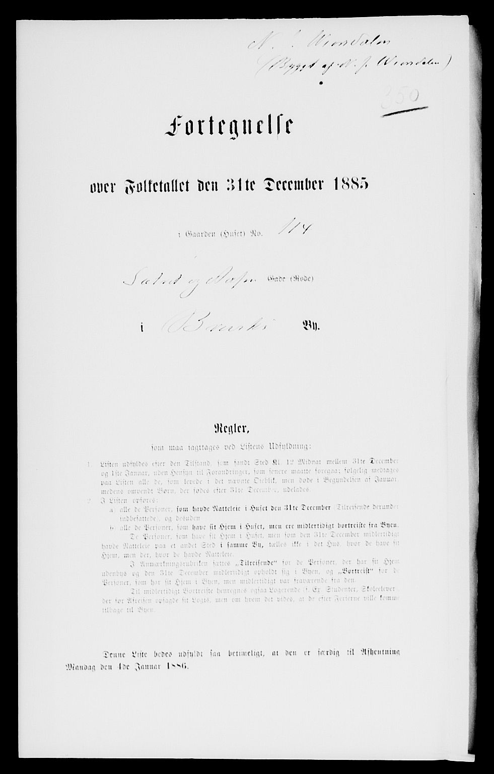 SAKO, 1885 census for 0804 Brevik, 1885, p. 695