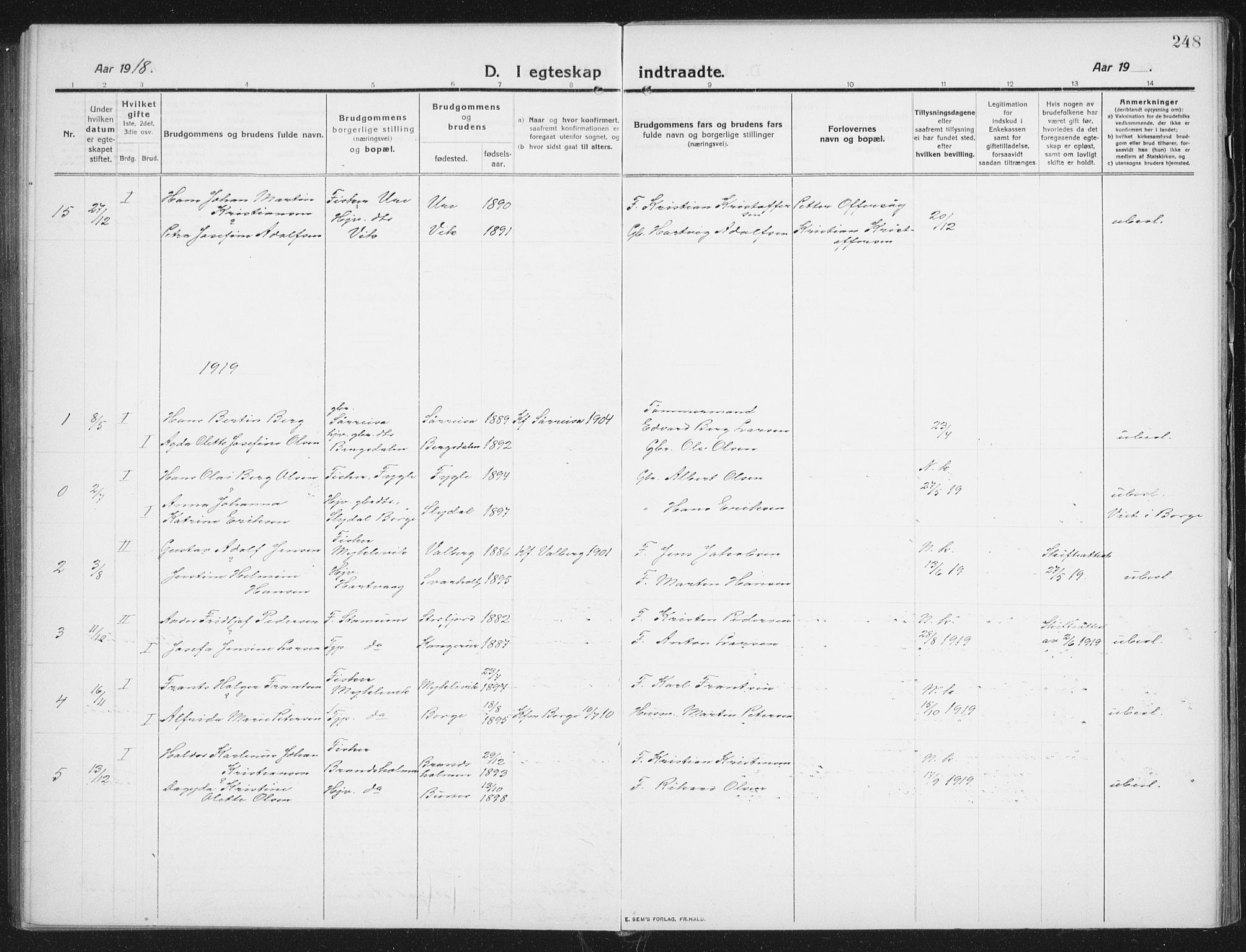 Ministerialprotokoller, klokkerbøker og fødselsregistre - Nordland, SAT/A-1459/882/L1183: Parish register (copy) no. 882C01, 1911-1938, p. 248