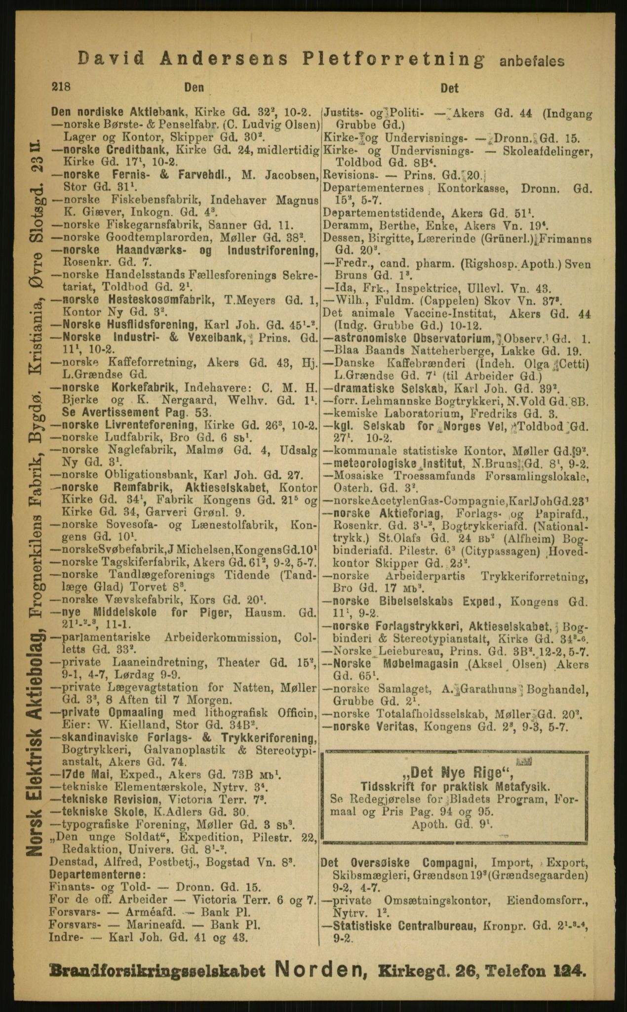 Kristiania/Oslo adressebok, PUBL/-, 1899, p. 218