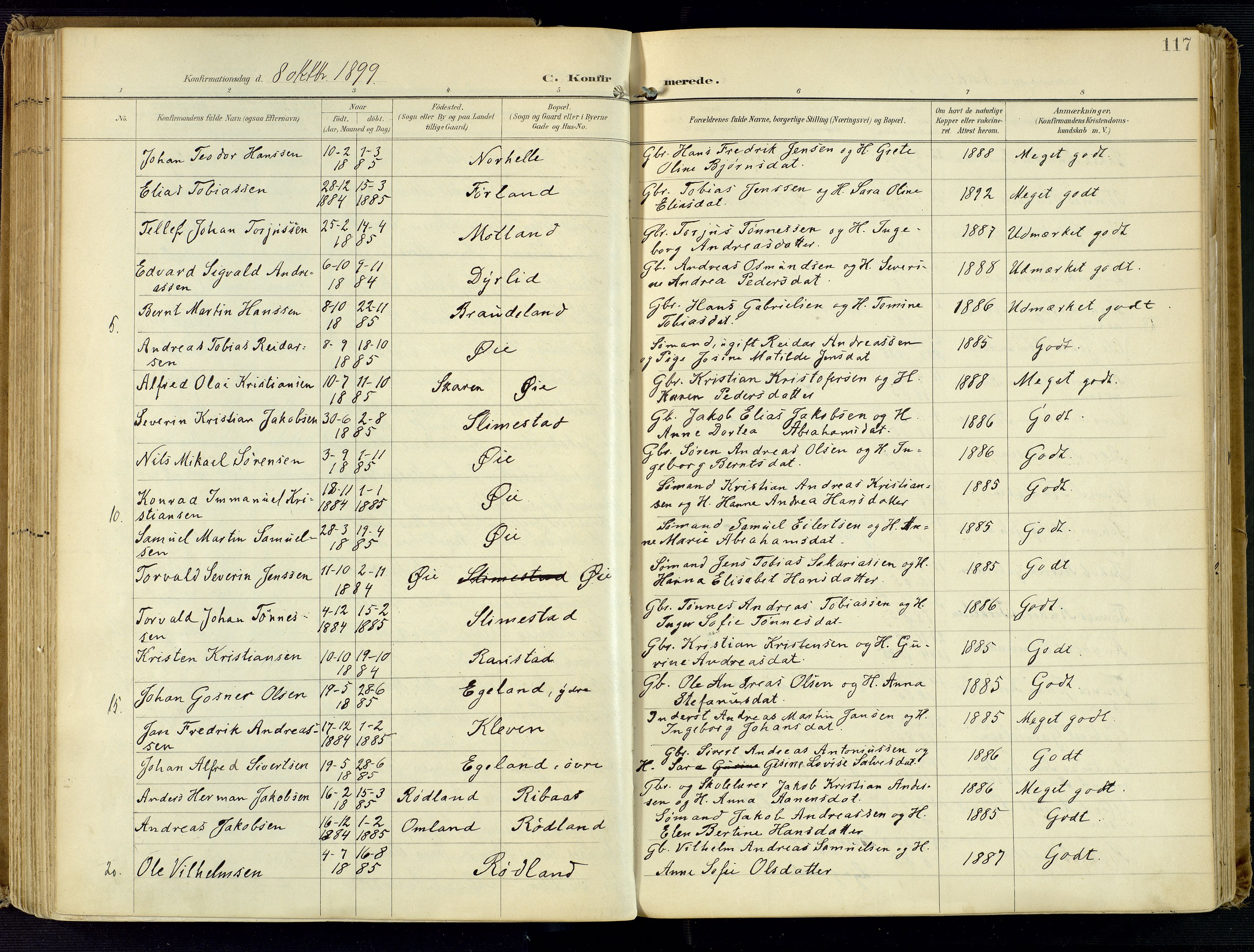 Kvinesdal sokneprestkontor, AV/SAK-1111-0026/F/Fa/Fab/L0009: Parish register (official) no. A 9, 1898-1915, p. 117