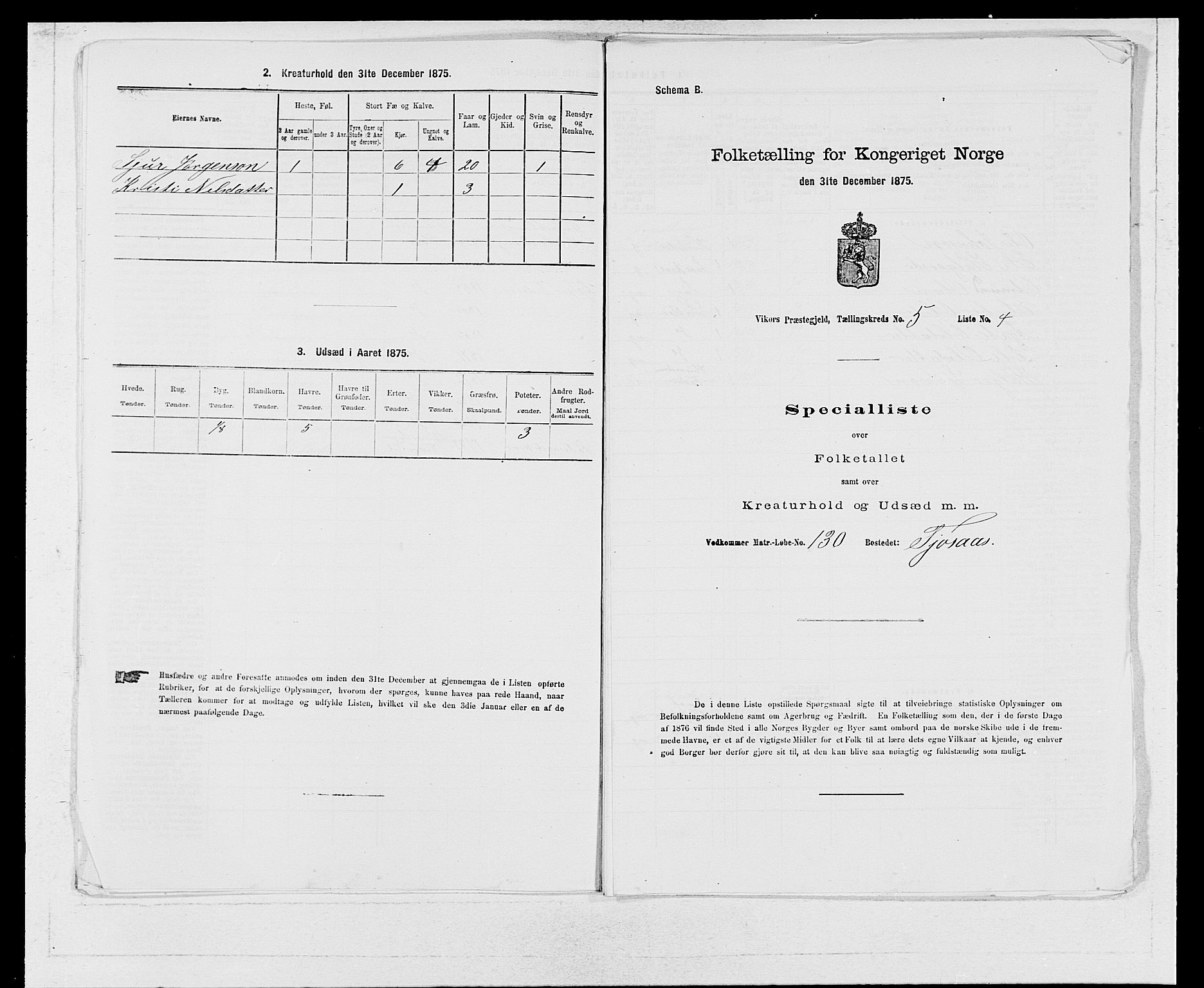 SAB, 1875 census for 1238P Vikør, 1875, p. 682