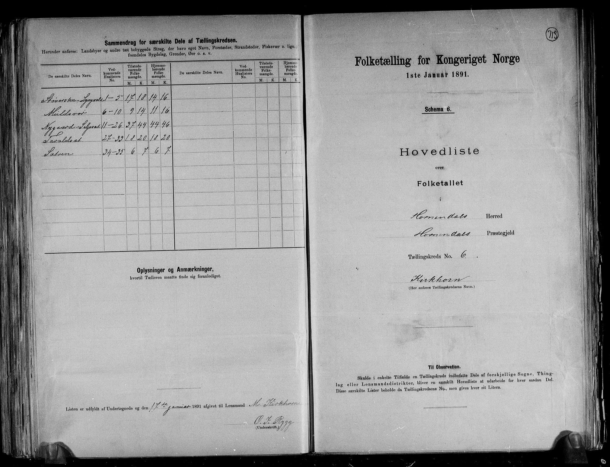 RA, 1891 census for 1444 Hornindal, 1891, p. 16